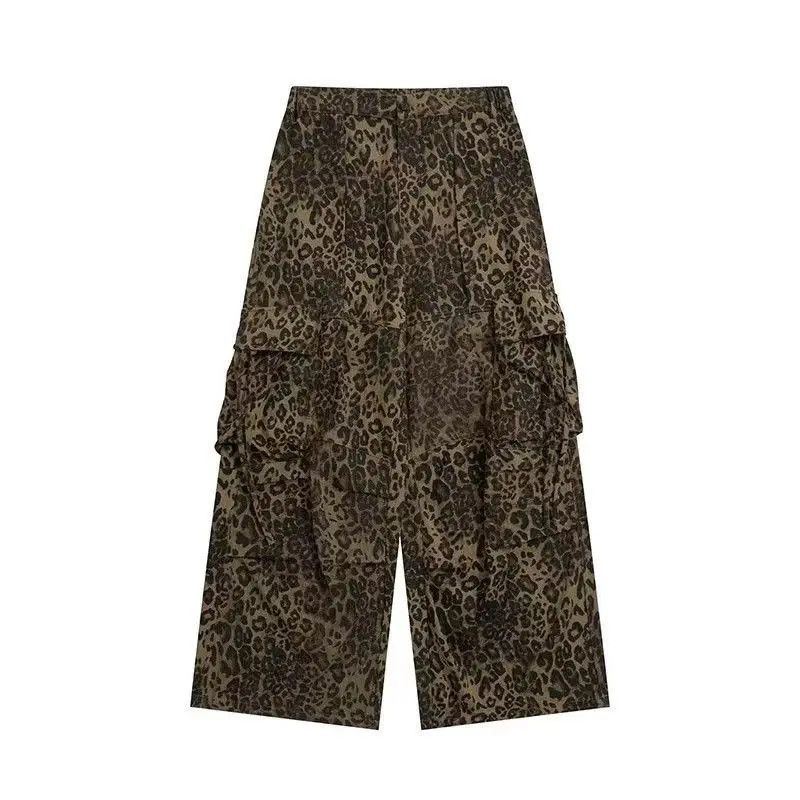 Japanese Brand × Jean Leopard Print High Street Hip Hop Loose Casual Pants Size US 33 - 2 Thumbnail