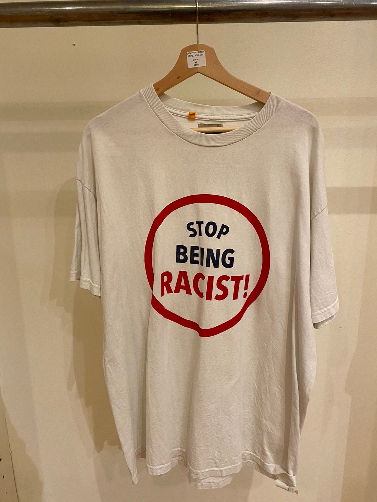 Pre-owned Gallery Dept. . Stop Being Racist Tee In White