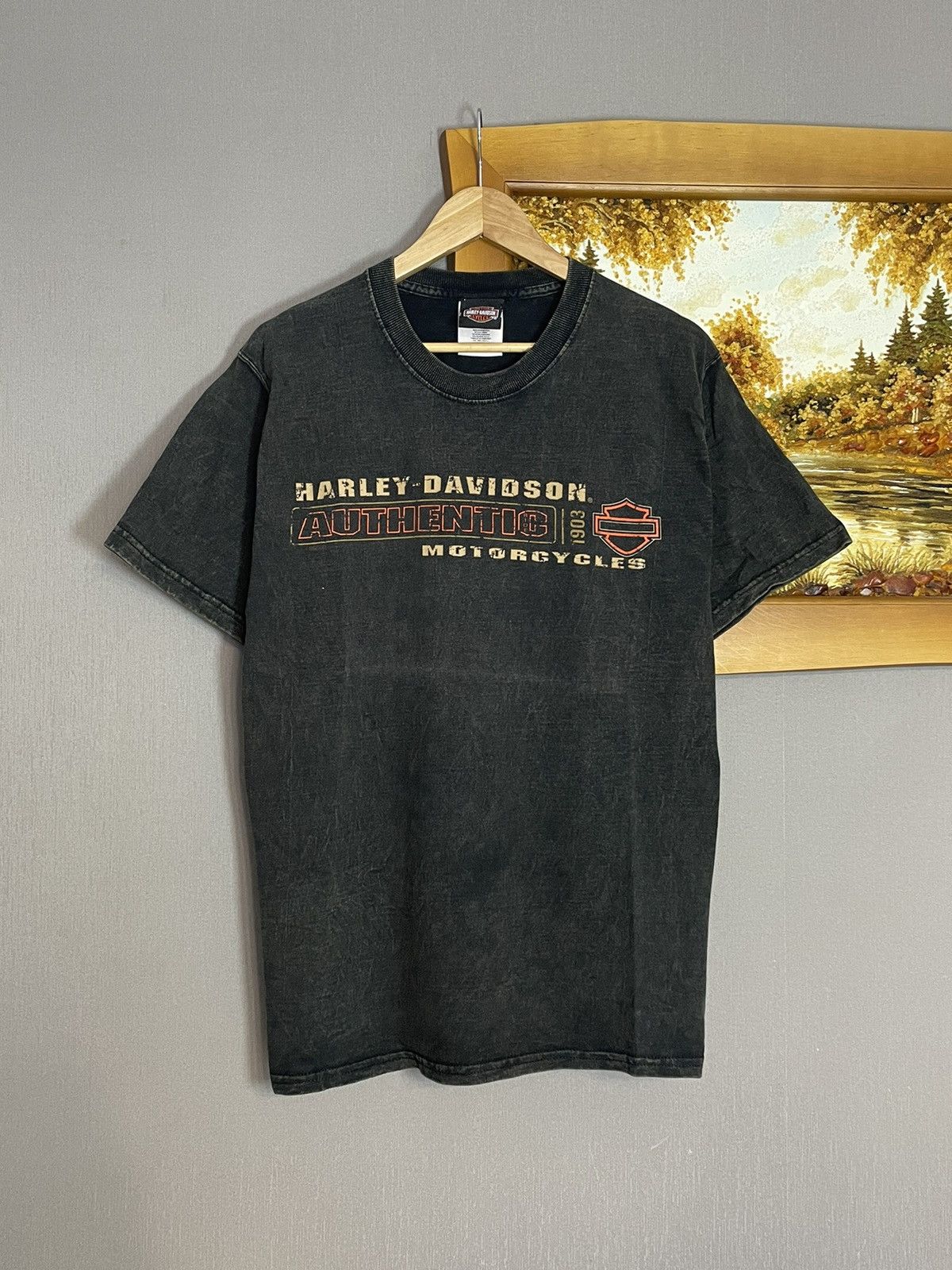 Harley Davidson × Vintage Vintage 2001 Harley Davidson New York City Washed T-shirt Size US M / EU 48-50 / 2 - 7 Thumbnail