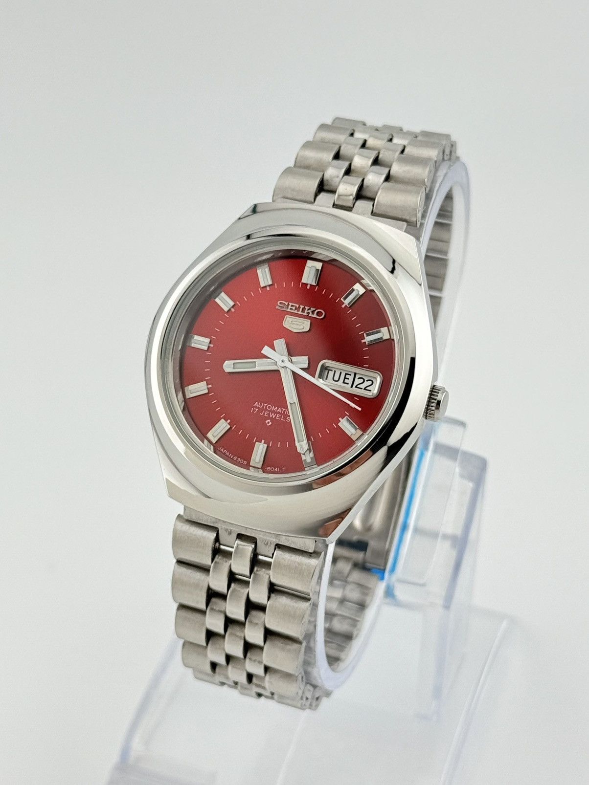 Seiko Seiko 5 Automatic Red Dial Men’s Wristwatch Vintage Watch Size 36 - 3 Thumbnail