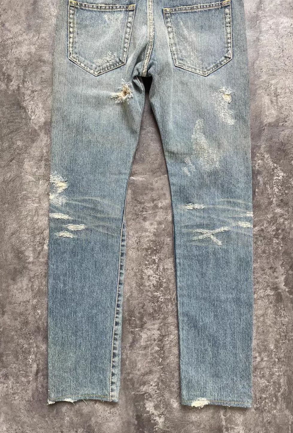 Saint Laurent Paris saint Laurent blue distressed denim pants. Size US 29 - 9 Thumbnail