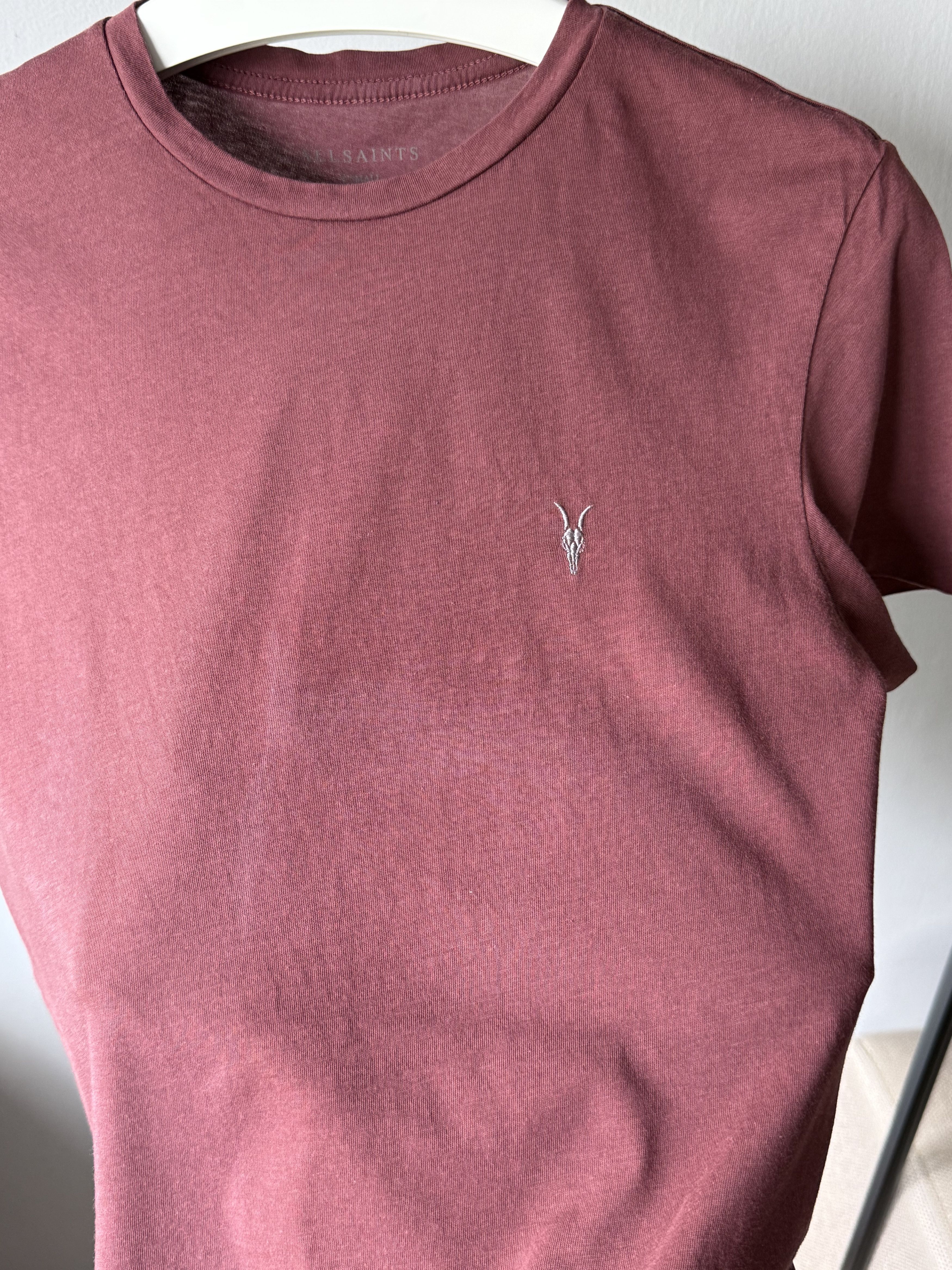 Allsaints Allsaints Tonic SS Crew Neck Burgundy Cotton Logo T-Shirt Size US XS / EU 42 / 0 - 11 Thumbnail
