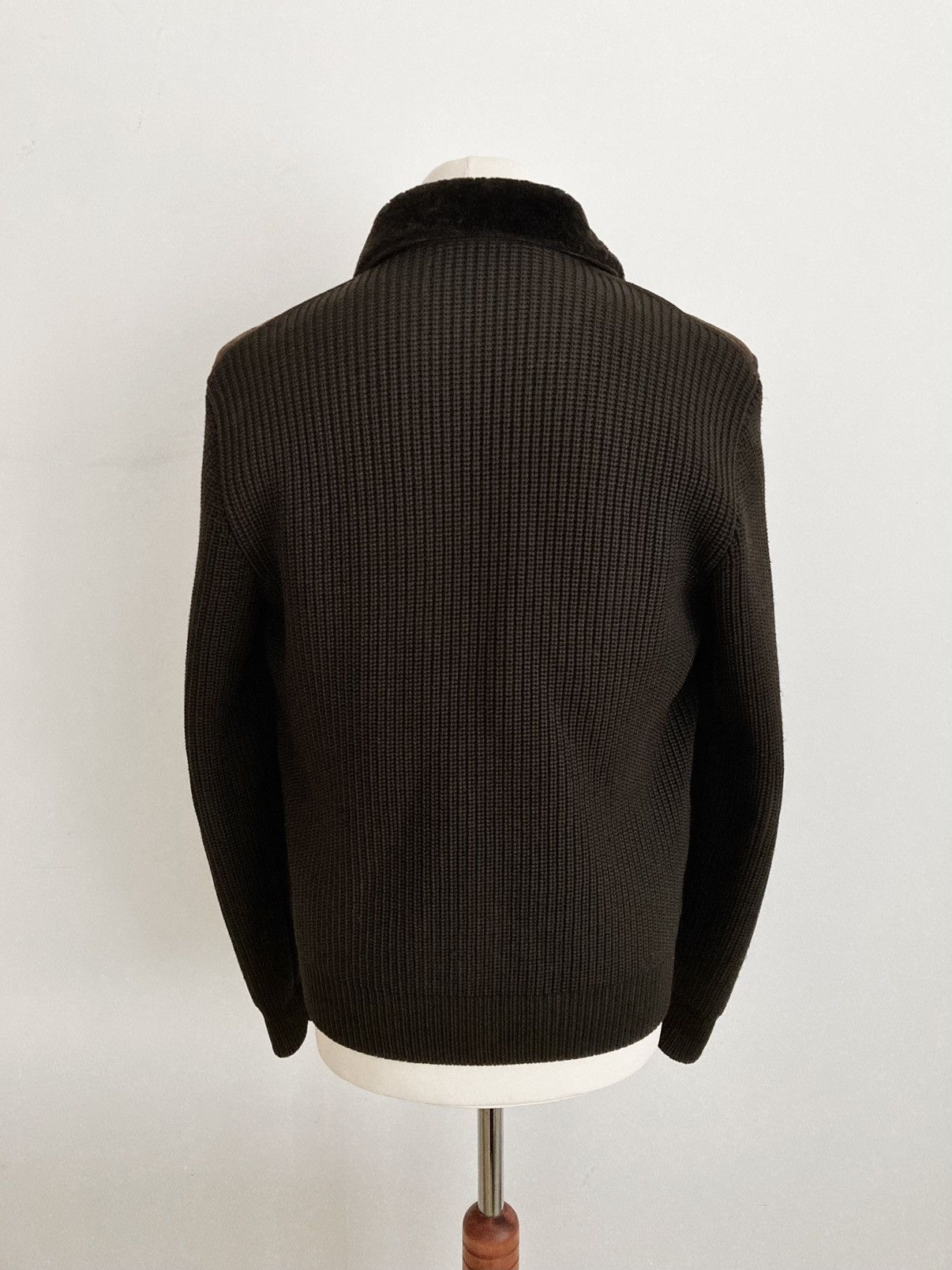 Prada Sheepskin Aviator Zip Knit Jacket Size US M / EU 48-50 / 2 - 14 Thumbnail