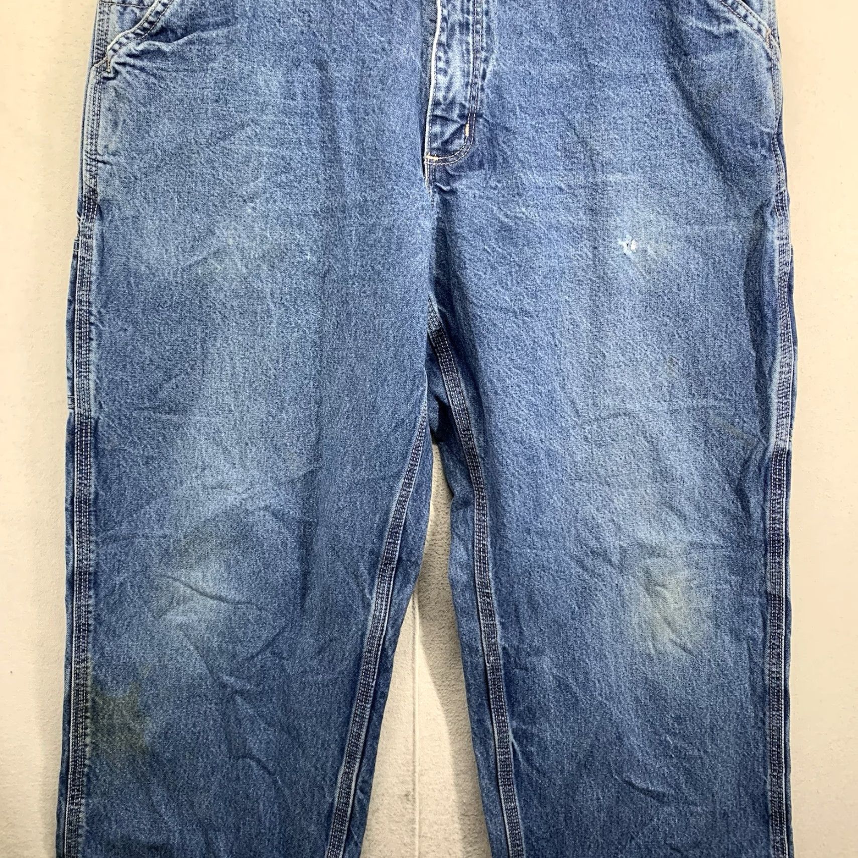 Carhartt VINTAGE Carhartt Men’s Wide Leg Flame-Resistant Denim Jeans 36W 32L Blue Retro Size US 36 / EU 52 - 7 Thumbnail
