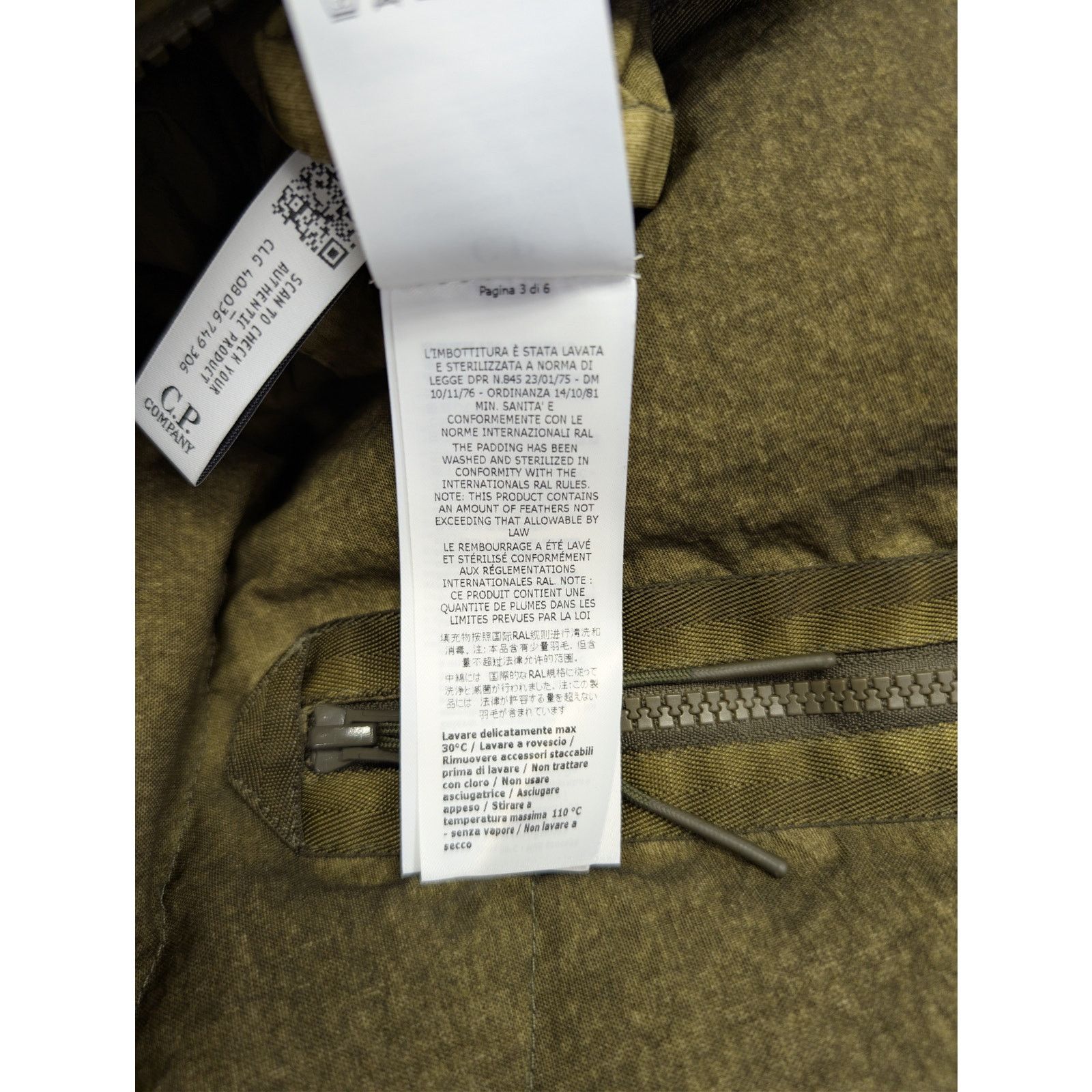 C.P. Company o1rshd1 Co-Ted Goggle down jacket in olive green Size US S / EU 44-46 / 1 - 18 Thumbnail
