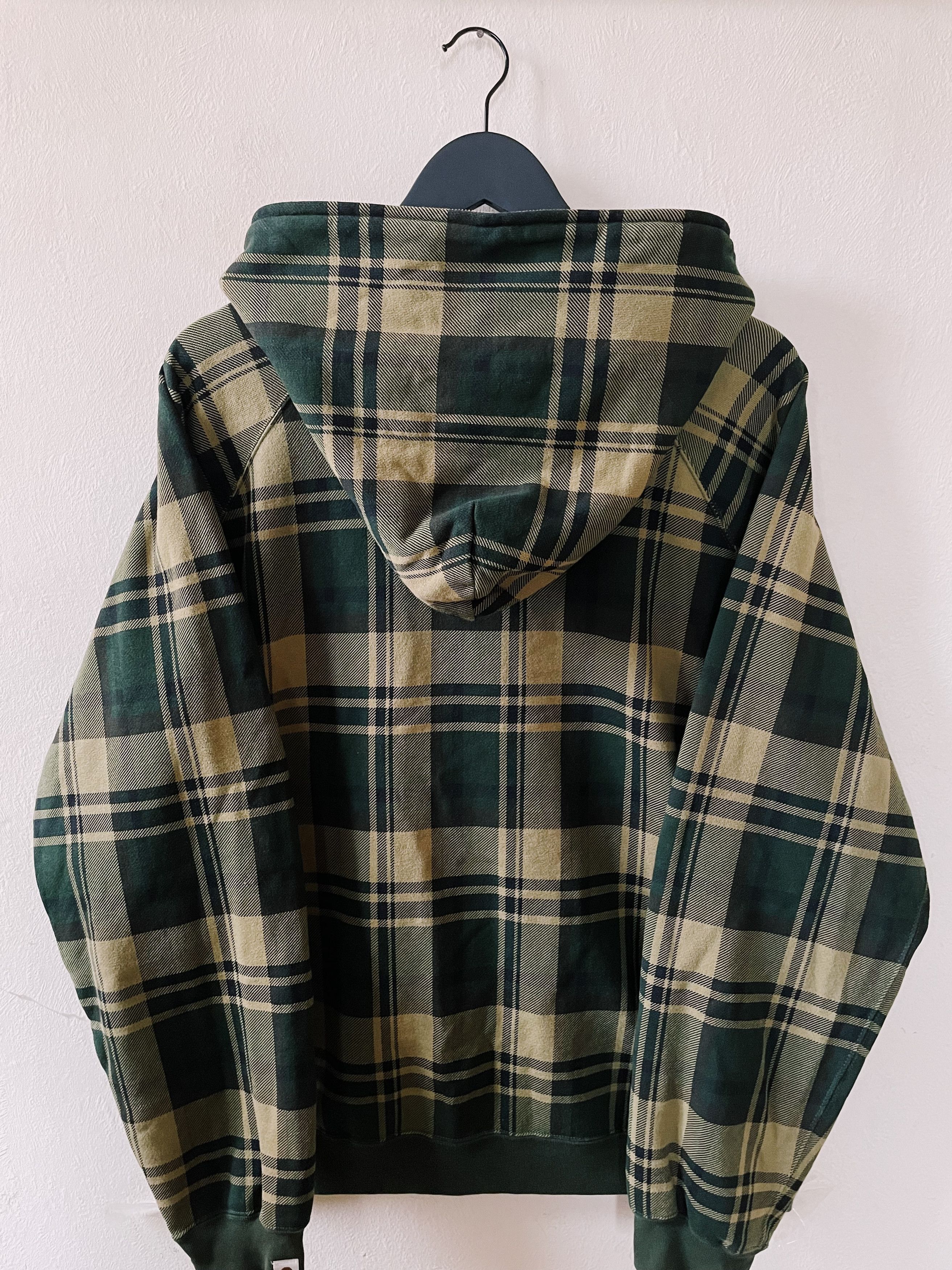 トップス archive A BATHING APE vest hoodie y2k Bape × Vintage Vintage Y2K Bape A Bathing Ape Check Plaid
