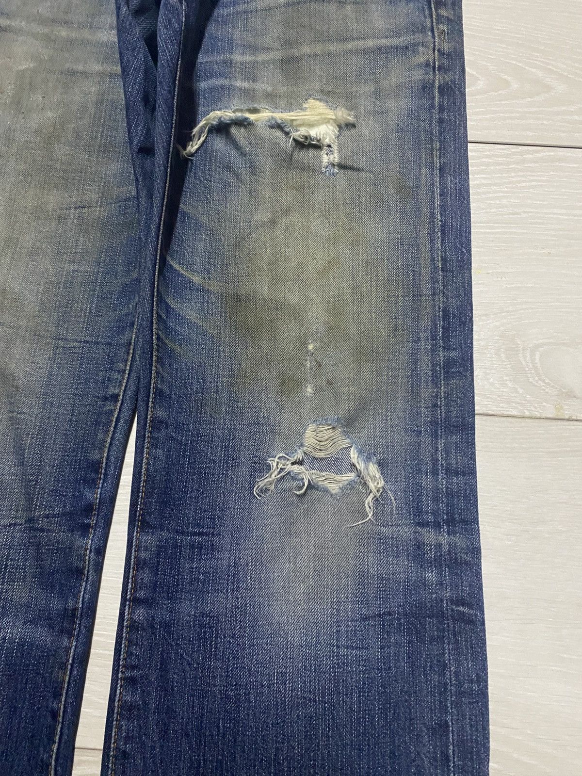 AG Adriano Goldschmied Vintage Adriano Ag Grunge Distresse Straight Jeans Size US 30 / EU 46 - 8 Thumbnail