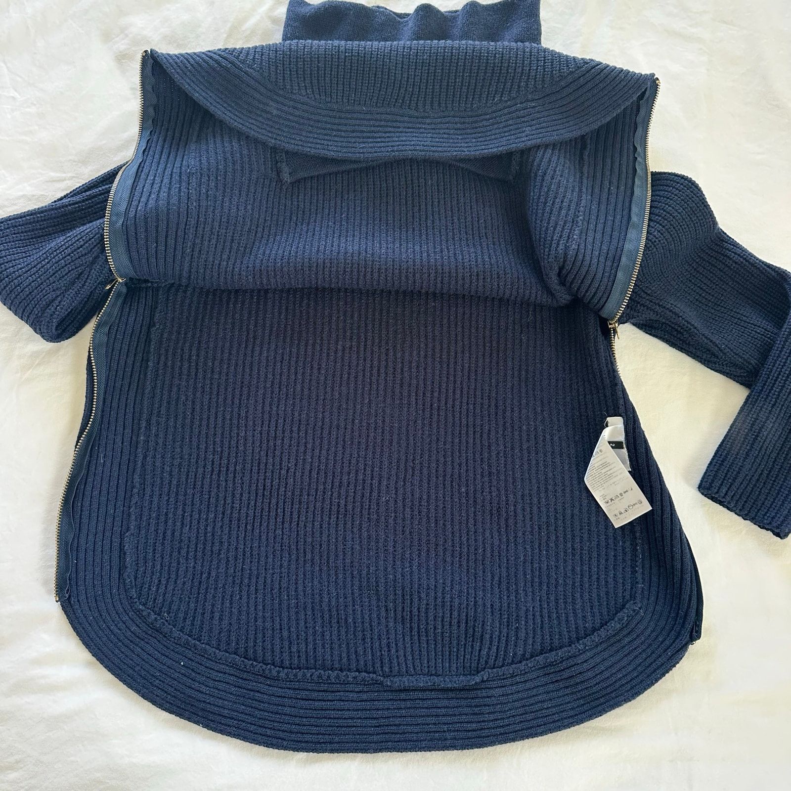 Other Kookai Navy Wool Chunky Knit Cowl Neck Sweater Size M Size M / US 6-8 / IT 42-44 - 11 Thumbnail