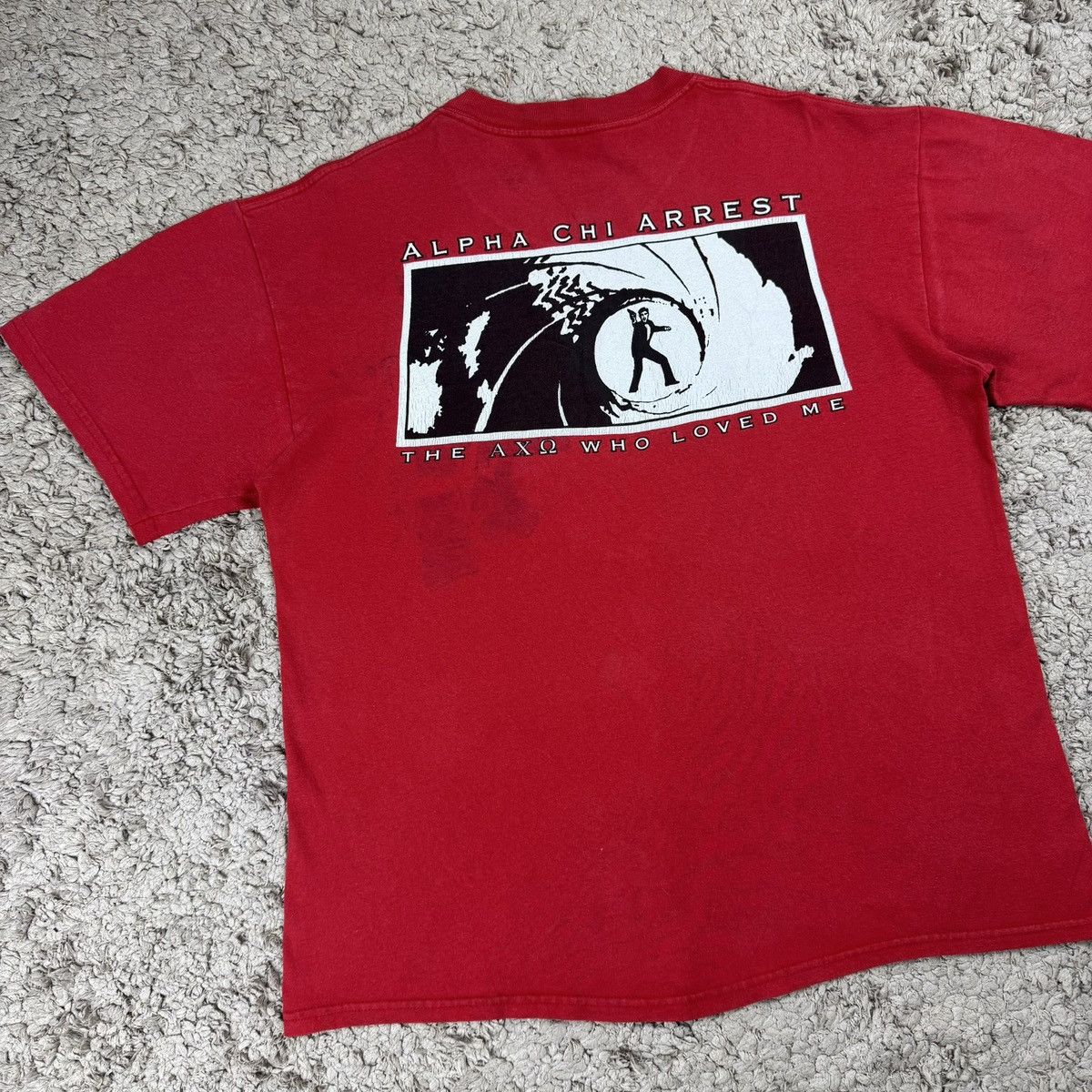 Vintage Vintage Alpha Chi Arrest Parody James Bond Movie T-shirt Size US M / EU 48-50 / 2 - 3 Thumbnail