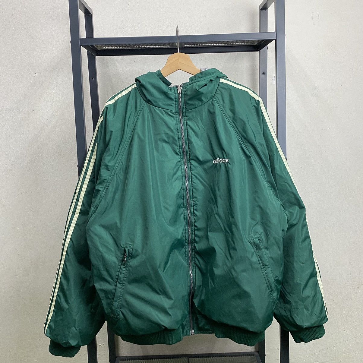 Adidas × Vintage VINTAGE‼️Adidas Trefoil Embroided Reversible Hoodie Size US XL / EU 56 / 4 - 3 Thumbnail