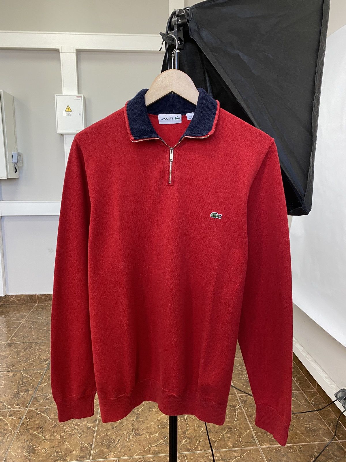 Lacoste 🇺🇸 Y2K Lacoste 1/4 Zip Hoodie College Style Hype Rare Size US XL / EU 56 / 4 - 1 Thumbnail