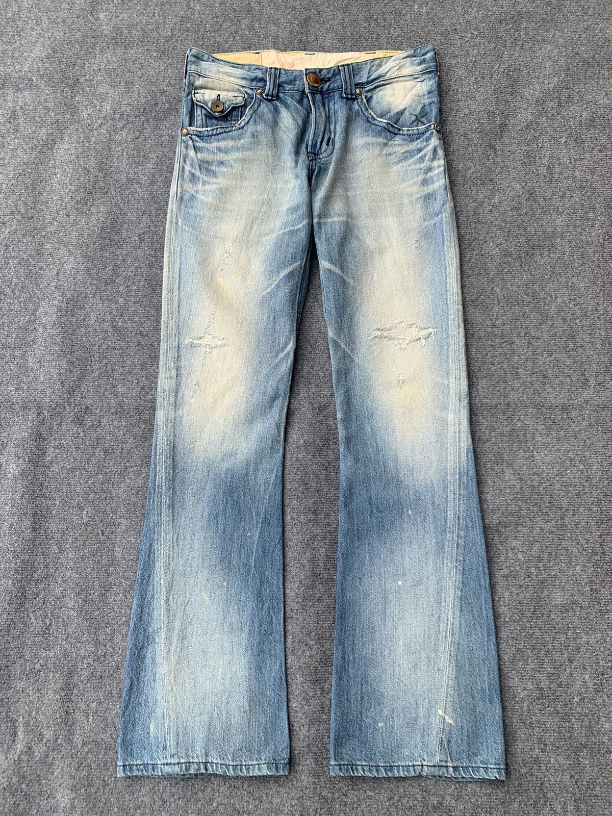 Edwin 𝗙𝗟𝗔𝗥𝗘 EDWIN BLUE TRIP VERY RARE & DISTRESSED. Size US 33 - 3 Thumbnail