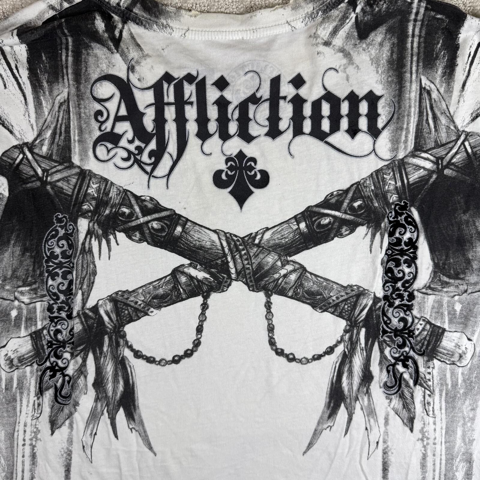 Affliction Y2K Affliction Skull Axes T Shirt 2XL Size US XXL / EU 58 / 5 - 8 Thumbnail