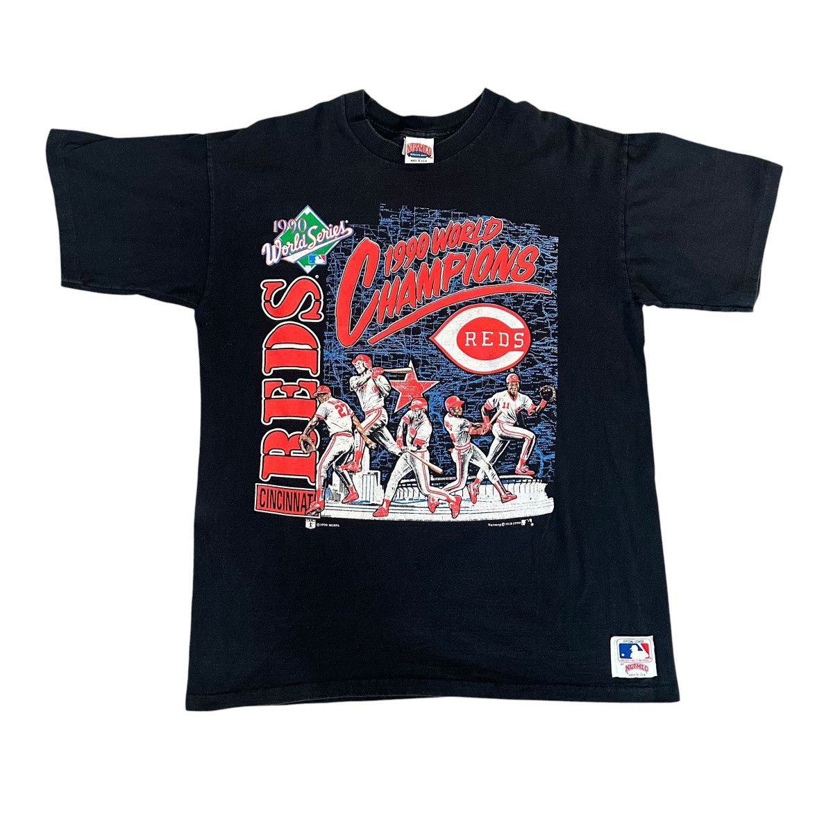Nutmeg Vintage 1990 Cincinnati Reds World Champs Nutmeg shirt XL Size US XL / EU 56 / 4 - 1 Thumbnail