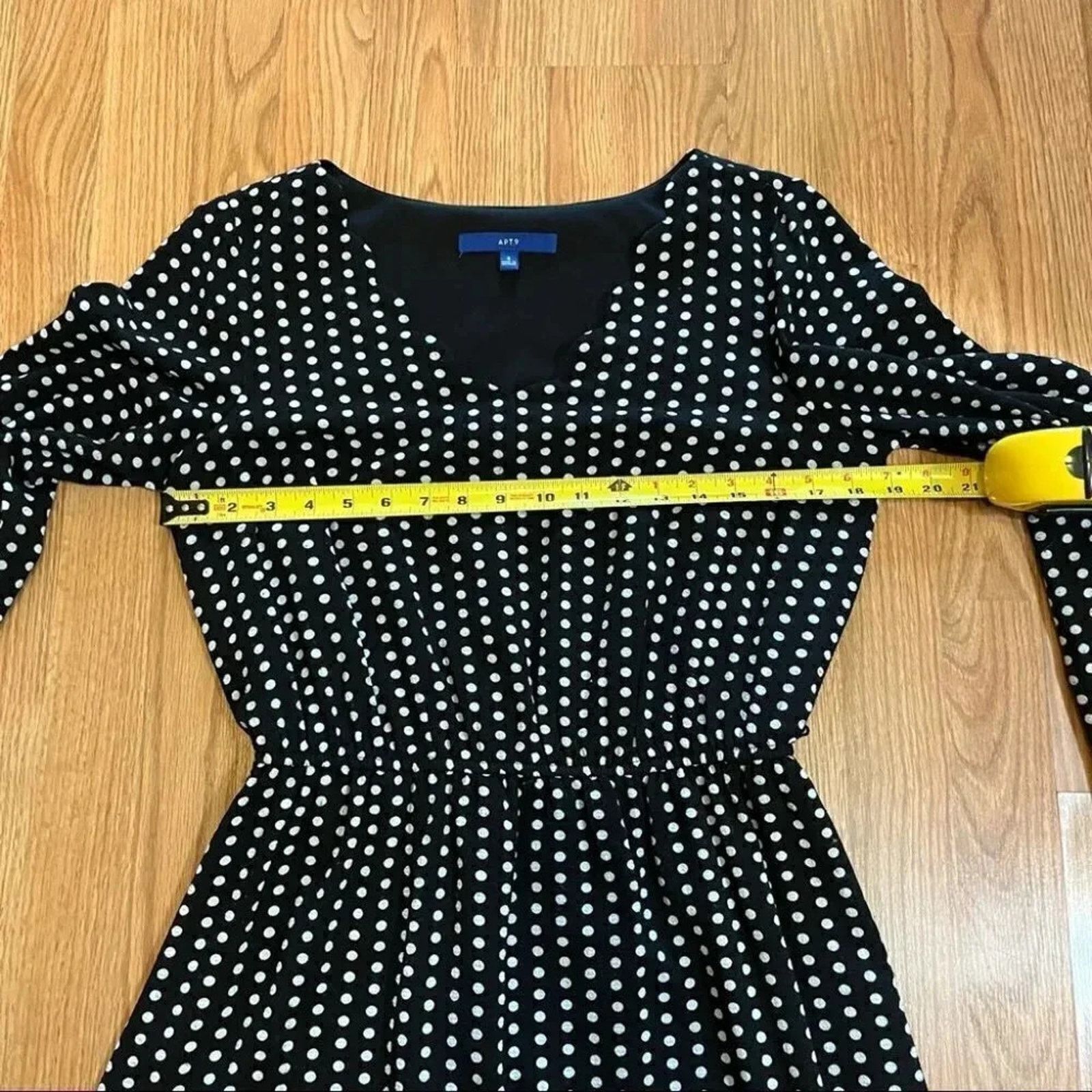 Apt. 9 Apt.9 Women's Fit & Flare V-Neck Polka Dot Dress Sz 8 Size M / US 6-8 / IT 42-44 - 6 Thumbnail
