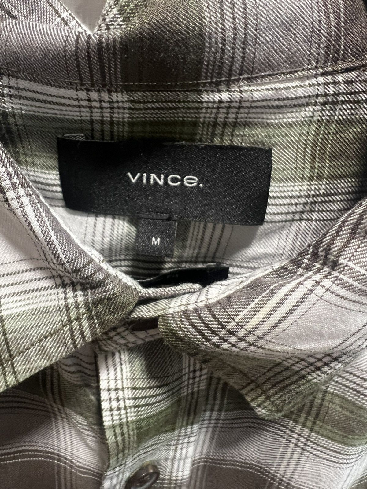 Vince Green and White Plaid Vince Button Up Flannel Size US M / EU 48-50 / 2 - 2 Thumbnail