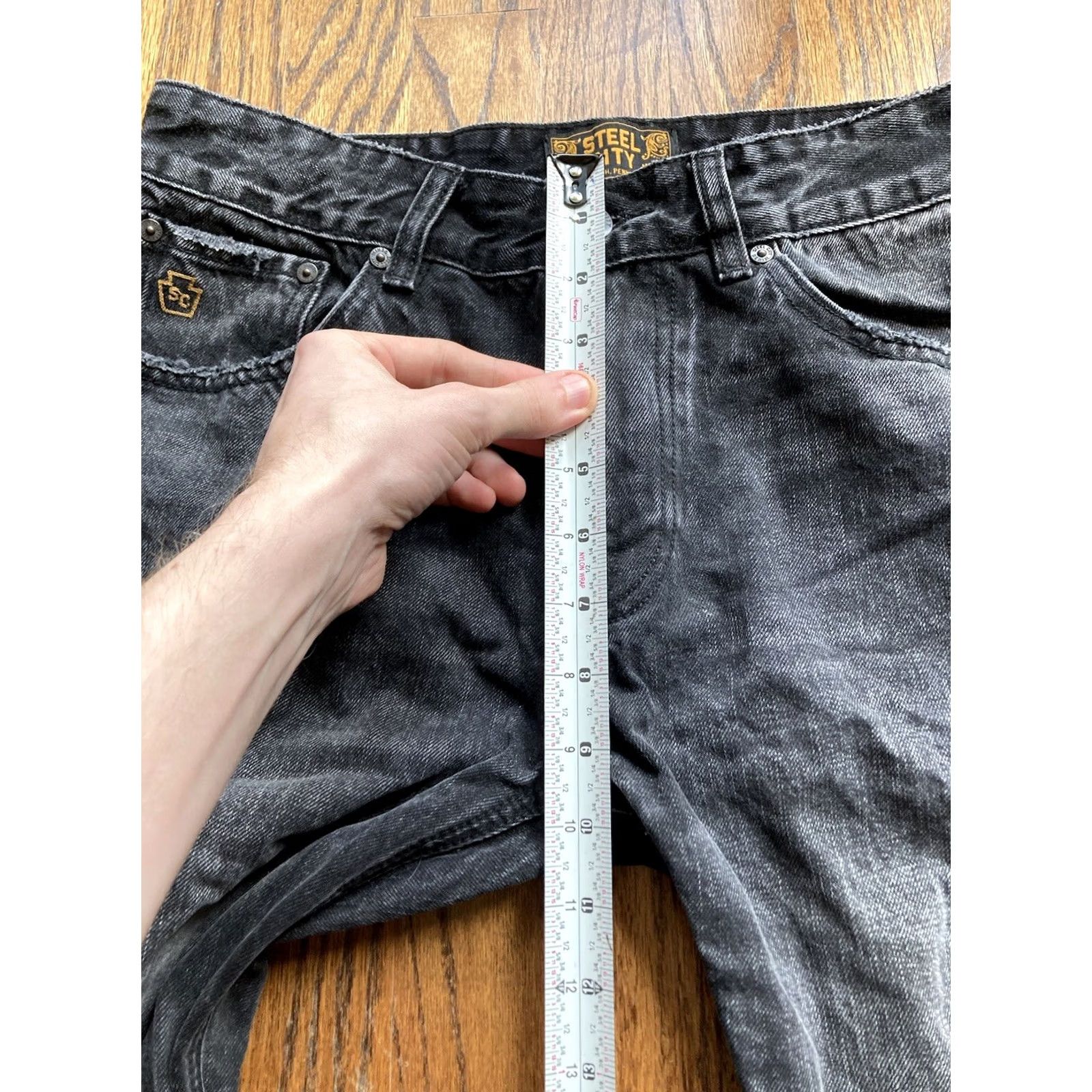 Vintage Steel City Jeans Mens Size 30x30 Black Denim Straight Leg Regular Cotton Jeans 30x30 City Inseam 30 Mens Size US 30 / EU 46 - 6 Thumbnail