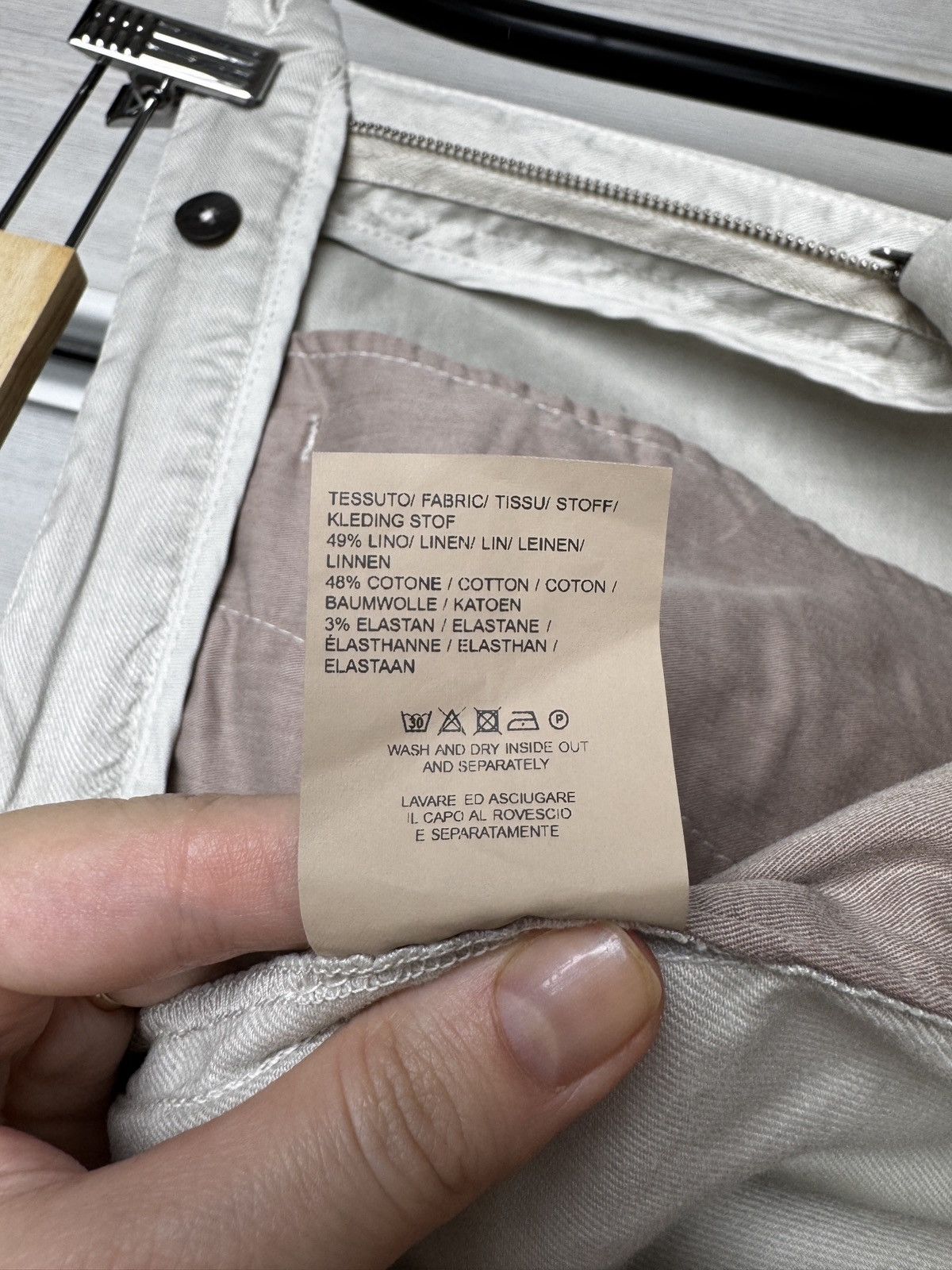 Other Devore Linen blend Ivory Beige chino pants Italy made sz 52 Size US 36 / EU 52 - 16 Thumbnail