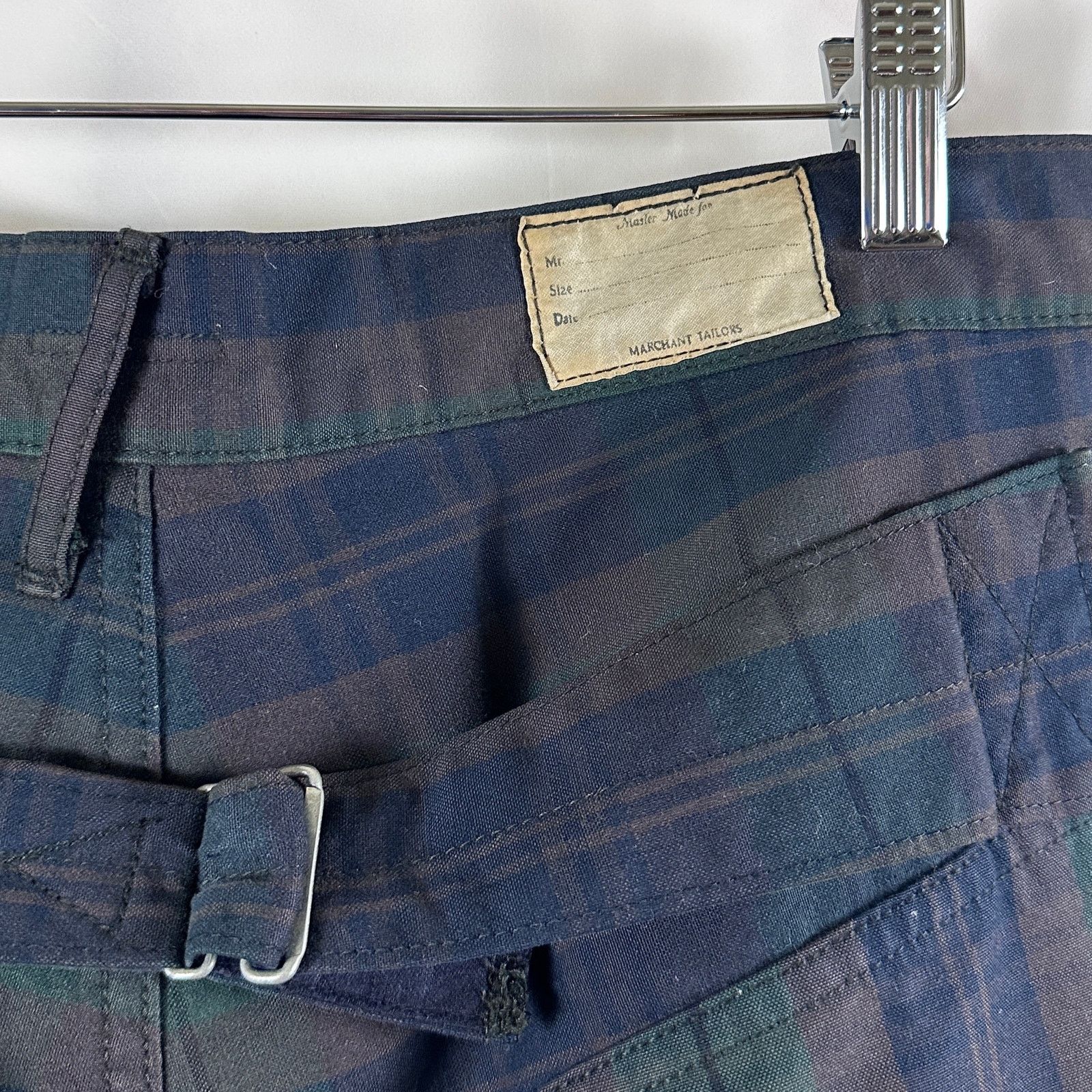 Kapital Green Plaid Buckle Back Pants Size US 33 - 13 Thumbnail