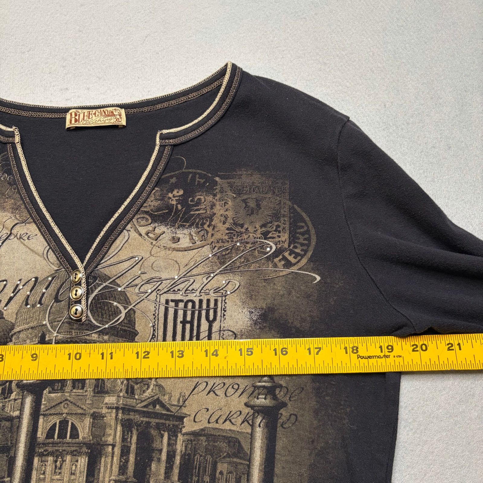Vintage Blue Canyon Venice Italy Graphic Top Women’s XL Brown 3/4 Size XL / US 12-14 / IT 48-50 - 5 Thumbnail