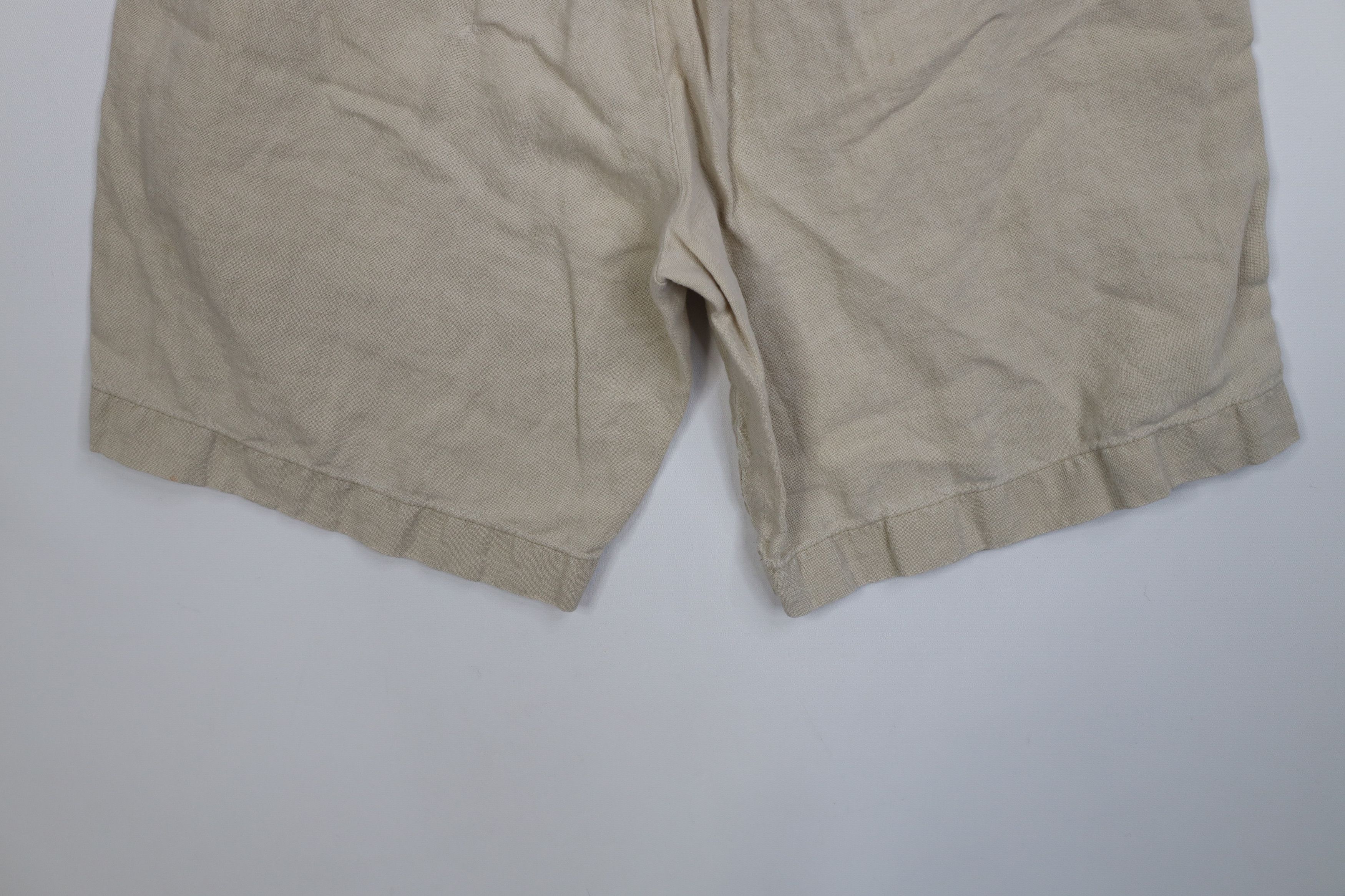 Ralph Lauren Vintage 90s Ralph Lauren Linen Above Knee Chino Shorts Beige Size US 34 / EU 50 - 12 Thumbnail