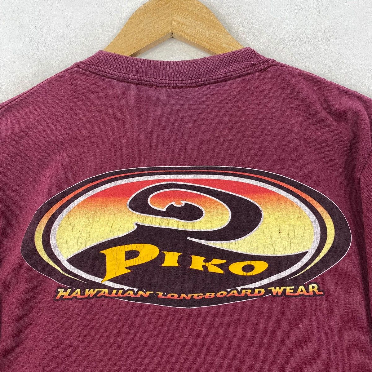 Vintage Vintage PIKO HAWAIIAN LONGBOARD Wear Graphic Surf Tee Shirt Size US S / EU 44-46 / 1 - 2 Thumbnail