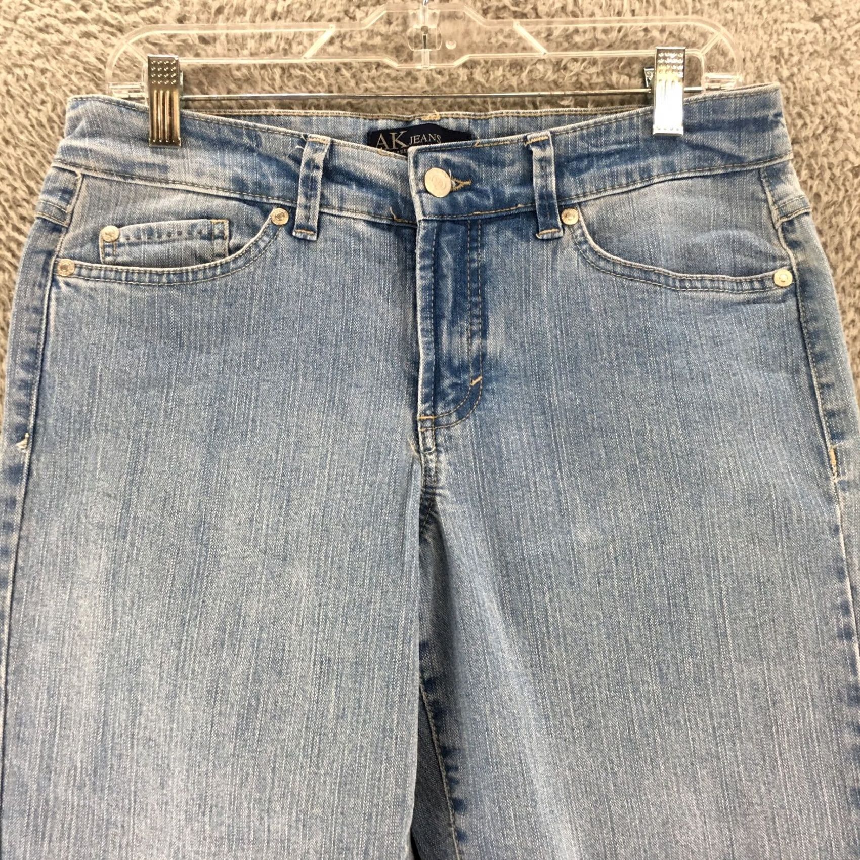 Anne Klein Anne Klein Jeans Womens 8 Blue Denim Light Wash Cropped 5 Pocket Zip Fly Regular Fit Shirt/Hoodie/Jeans (adjusted as Jeans) Size 30" / US 8 / IT 44 - 2 Thumbnail