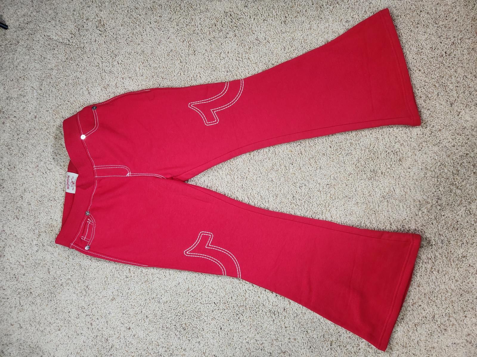 True Religion NEW True Religion Pull-On Flare Jeans Red Anniversary XL Size 40" / US 18 - 4 Thumbnail