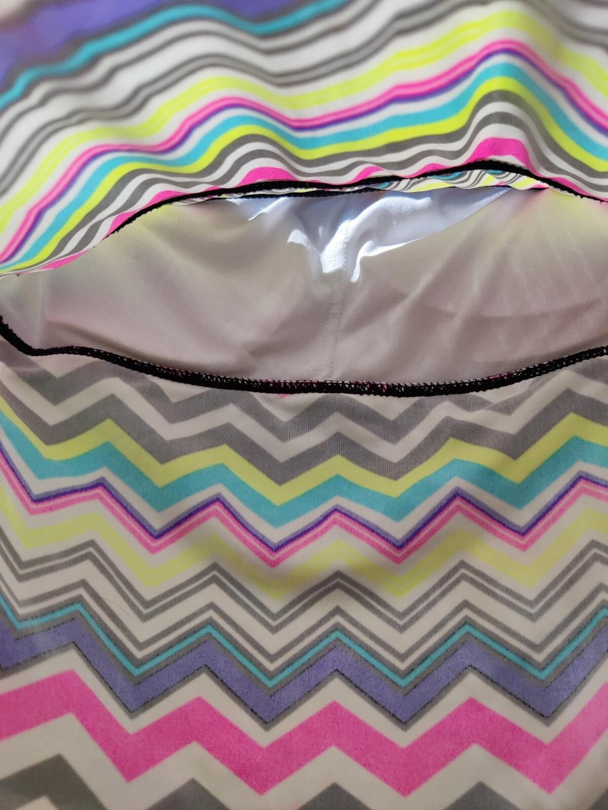 Anti Social Social Club SO Multi-Color Neon Swim Top Only Swimwear XS Chevron Pink B Size ONE SIZE - 6 Thumbnail