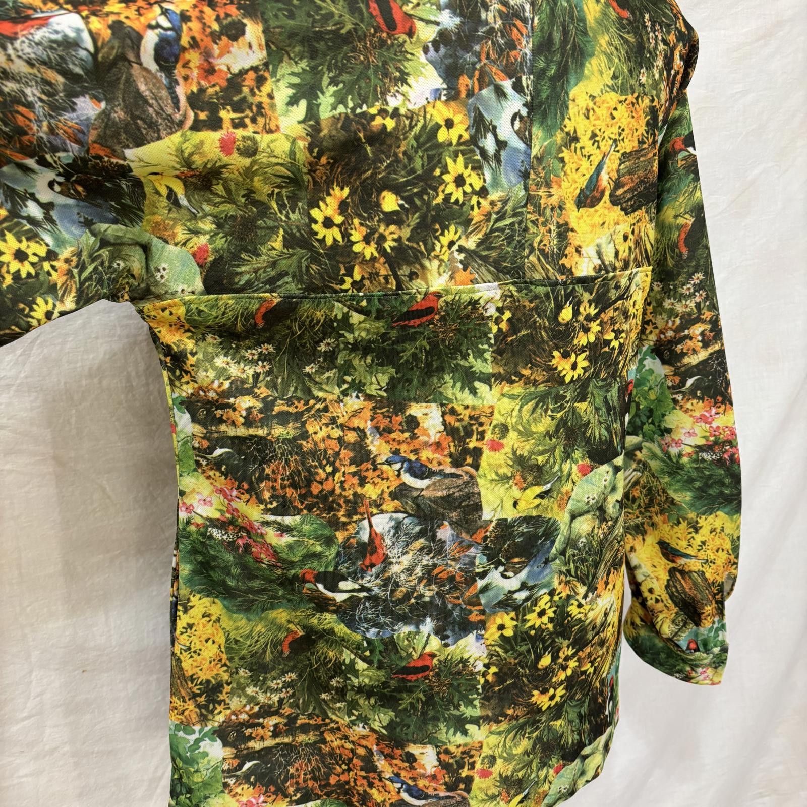 Other Vtg 70s homesewn floral foliage & birds dagger collar blouse Size M / US 6-8 / IT 42-44 - 7 Thumbnail