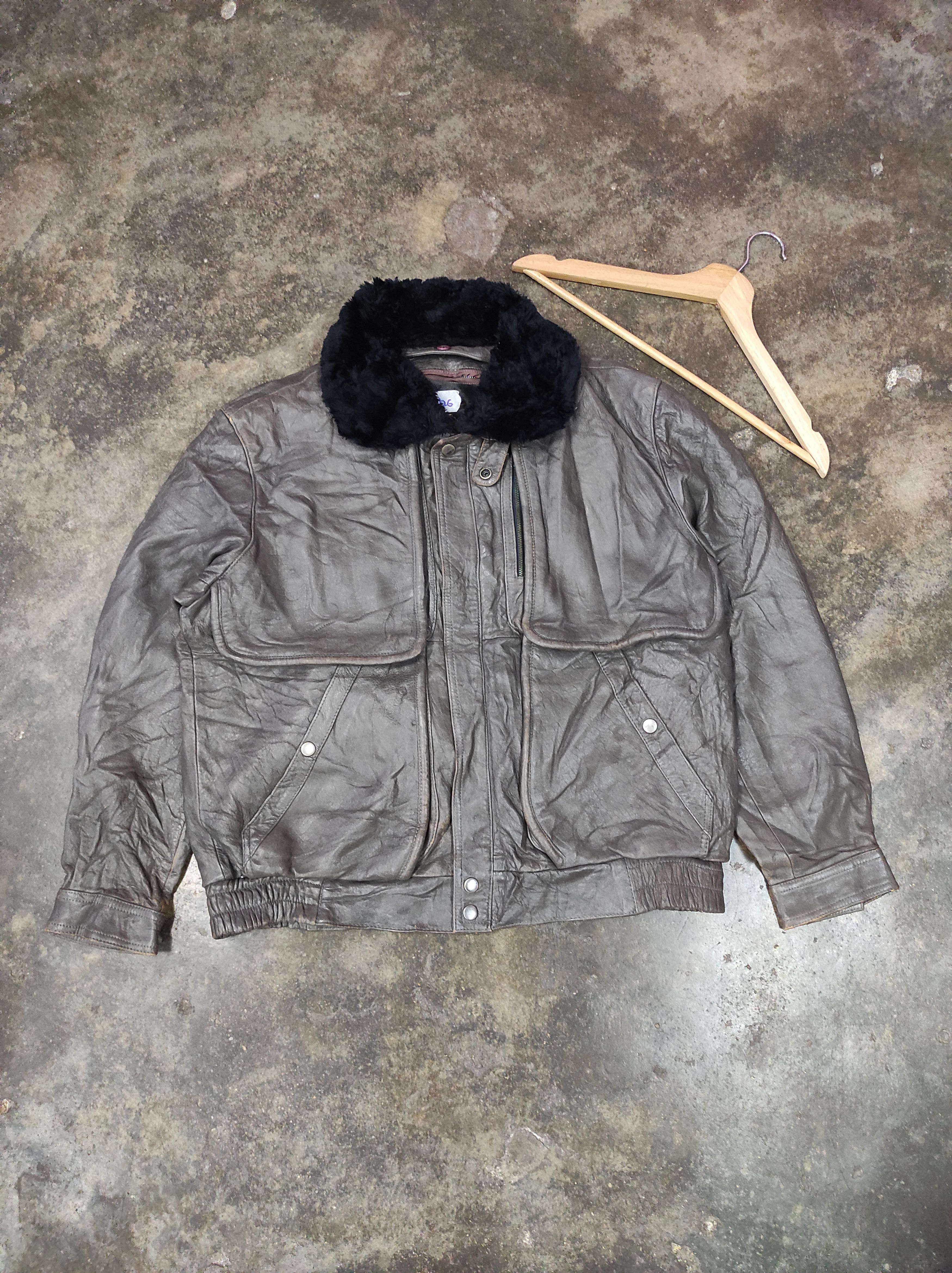 Japanese Brand ROLLING 30 LEATHER BOMBER JACKET Size US L / EU 52-54 / 3 - 1 Thumbnail