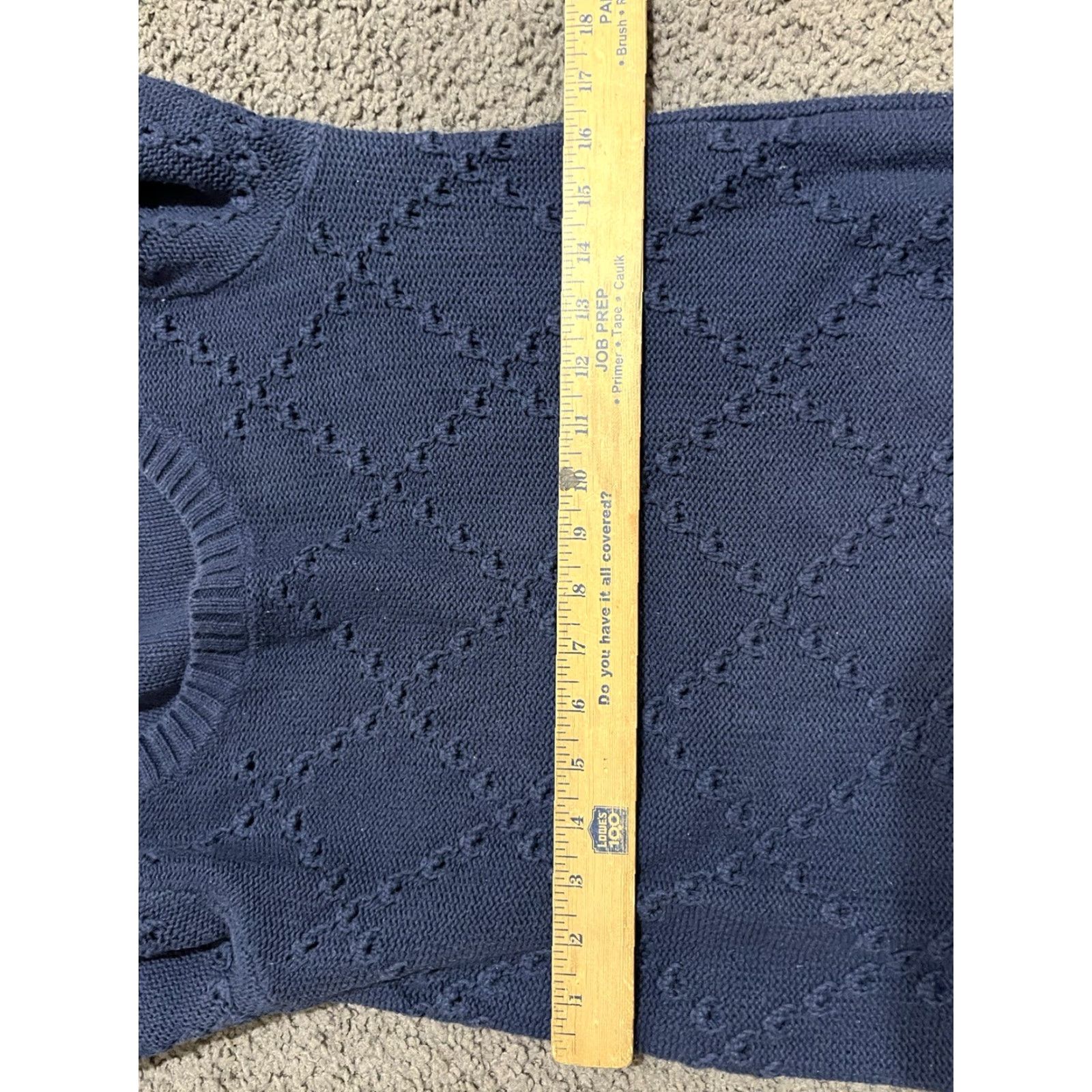 Gap GAP Women's Pullover Sweater Crew Neck Waffle Knit Medium Navy Blue Solid Kangaroo Pocket Regular Fit Size M Size M / US 6-8 / IT 42-44 - 4 Thumbnail