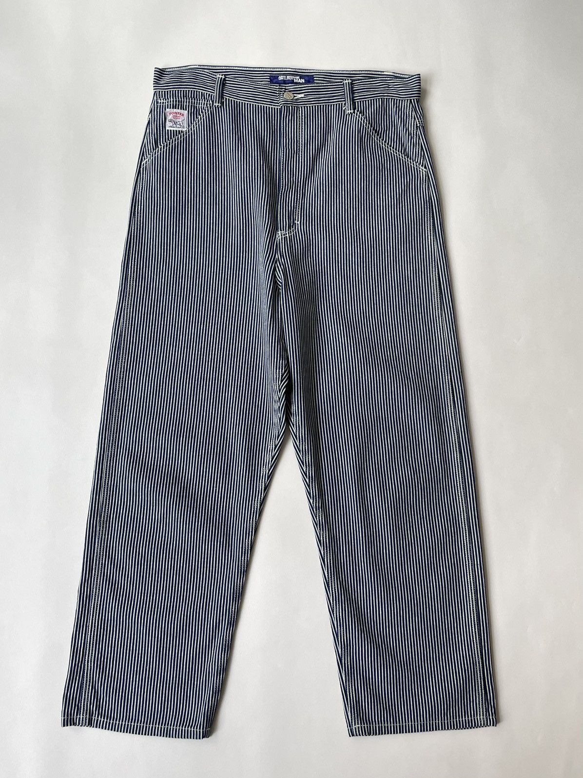 Comme des Garcons S/S 06 Wide Leg Striped Work Trousers Size US 34 / EU 50 - 14 Thumbnail