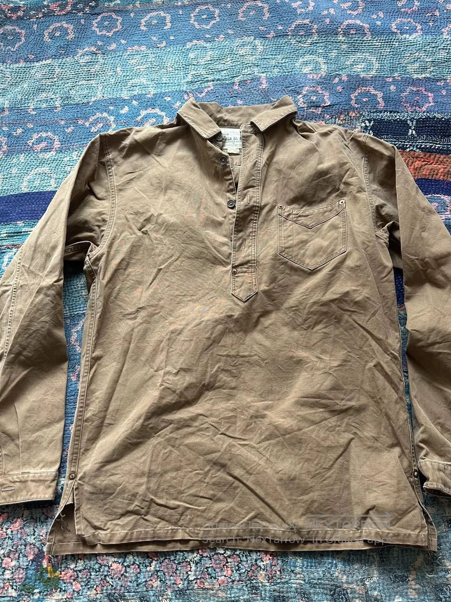 RRL Ralph Lauren rrl canvas work shirt in brown. Size US M / EU 48-50 / 2 - 1 Thumbnail