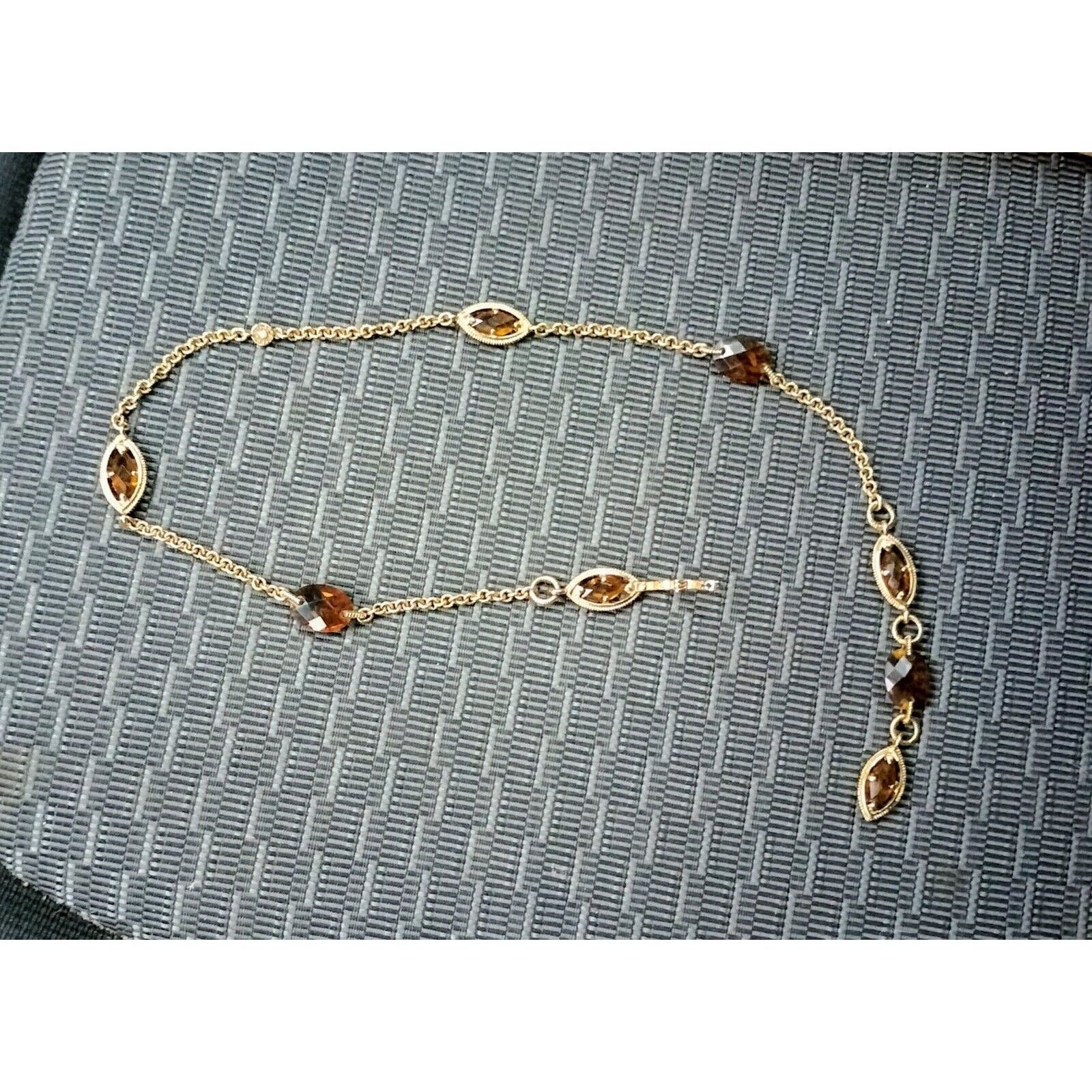 Monet Monet Necklace Vintage Gold Tone Brown Station Y Drop Size ONE SIZE - 4 Thumbnail