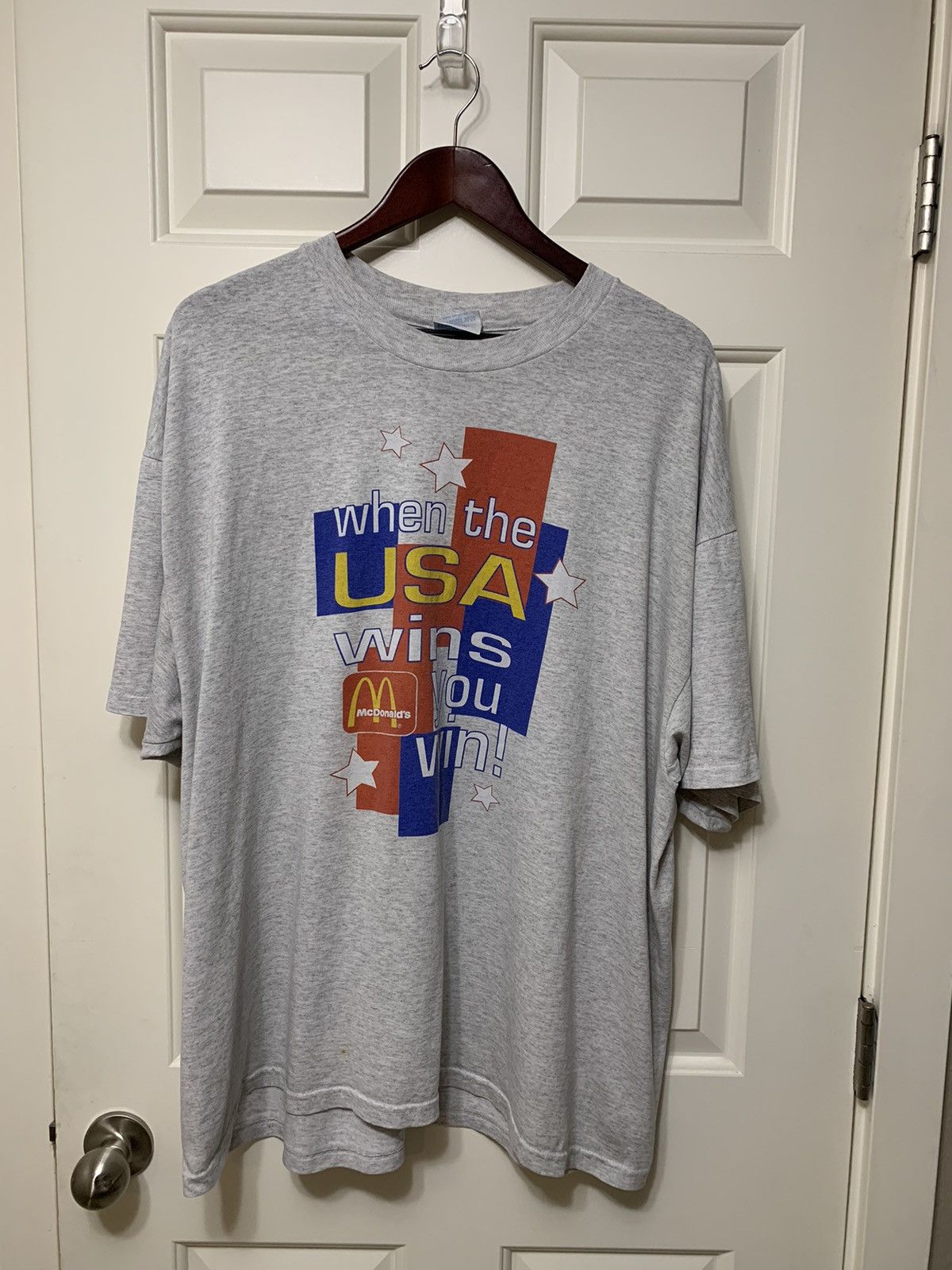 image of Vintage Mcdonals Promo Tee in Grey, Men's (Size 2XL)