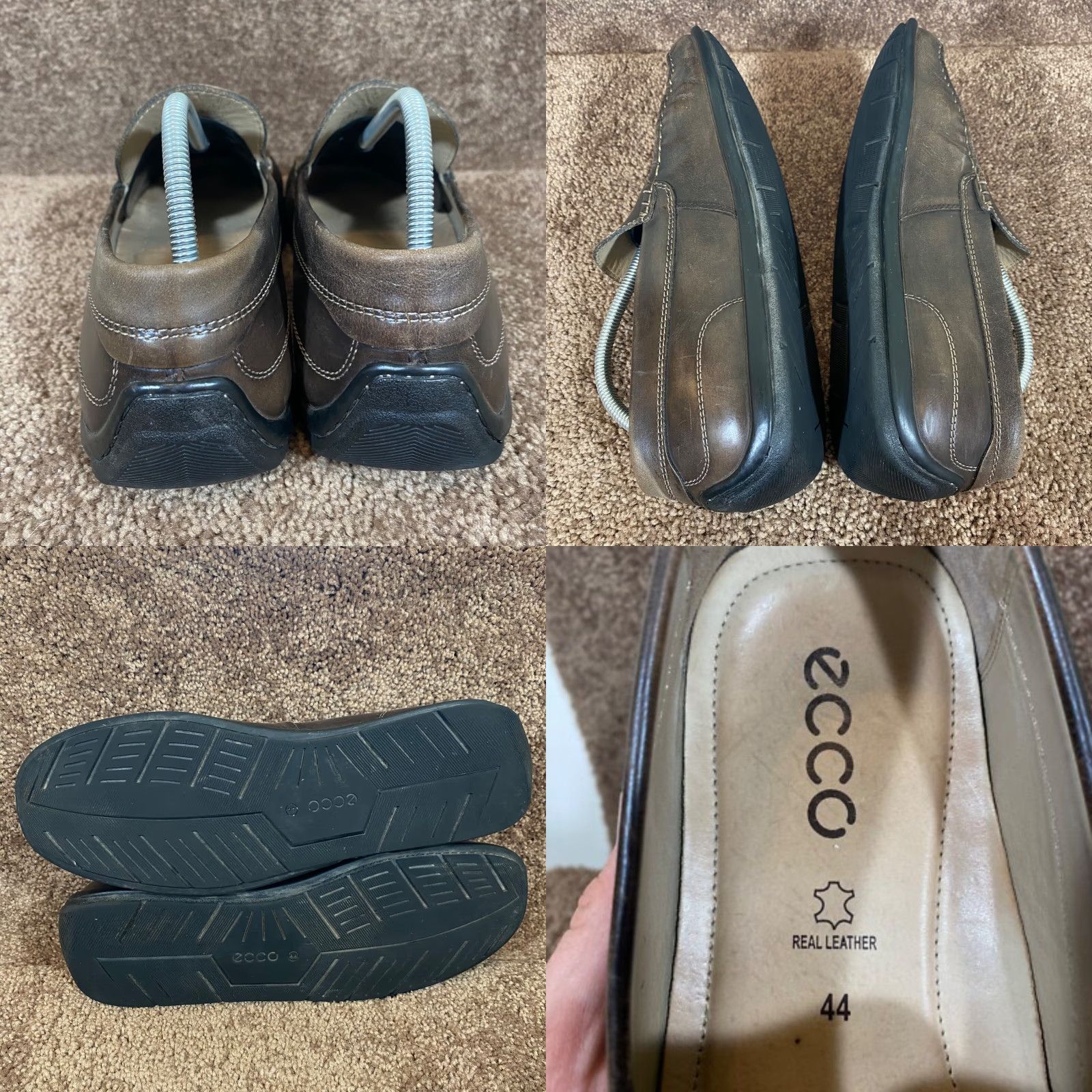 Ecco ECCO Loafers Mens 44 US 10-10.5 Brown Leather Slip On Casual Moc Toe Comfort Shoes Size US 11 / EU 44 - 8 Thumbnail