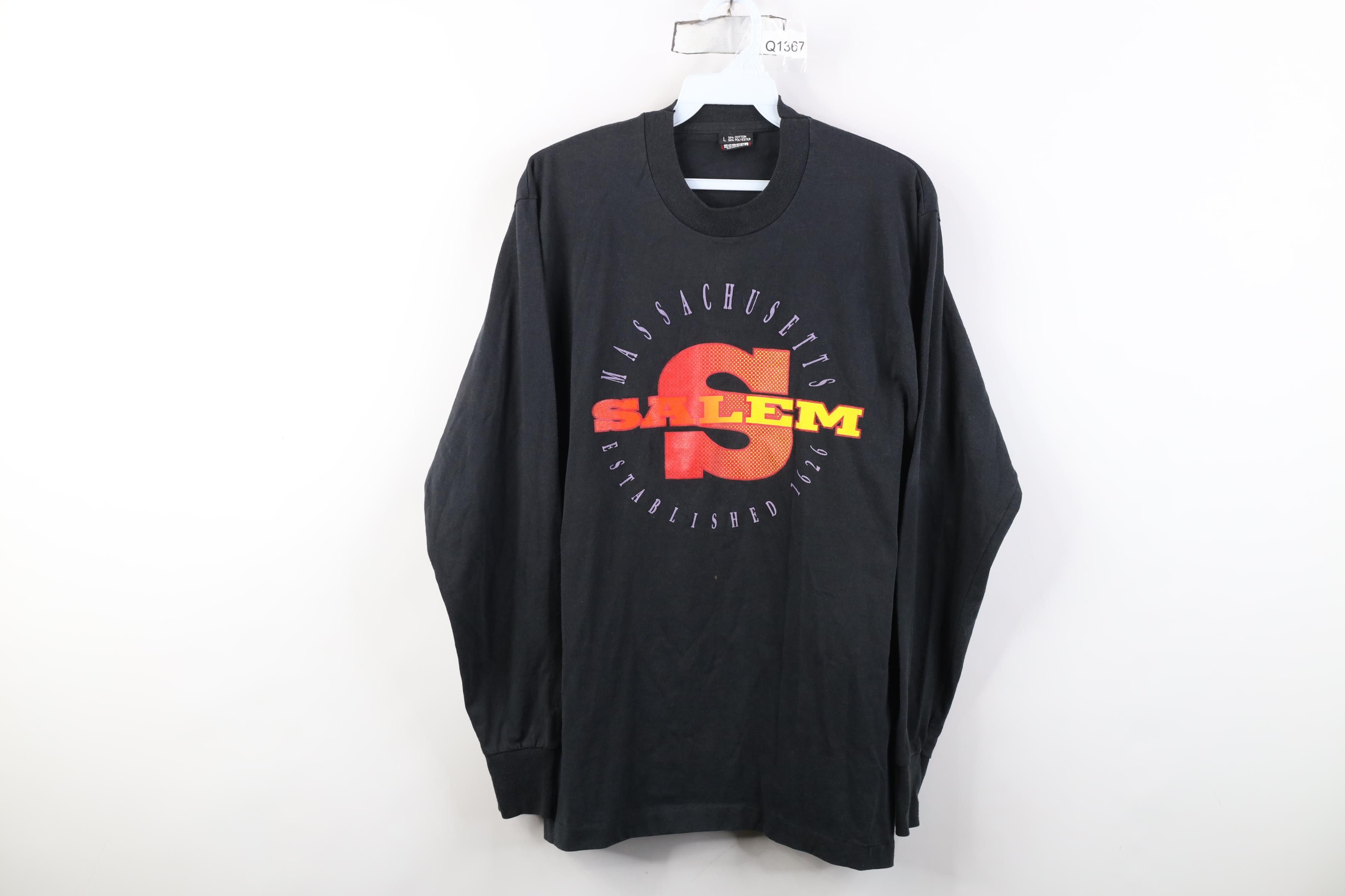 Vintage Vintage 80 90s Salem Massachusetts Witch Long Sleeve T-Shirt Size L / US 10 / IT 46 - 1 Thumbnail