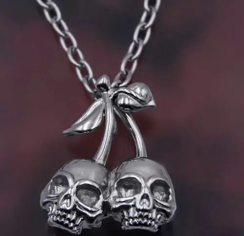Designer × Jewelry Double Skull Skeleton Tree Chain Grunge Punk Art🔥🔥🔥 Size ONE SIZE - 4 Thumbnail