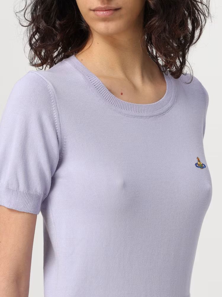 Vivienne Westwood o1s22i1n0924 Bea Short-Sleeve Sweater in Purple Size L / US 10 / IT 46 - 5 Thumbnail