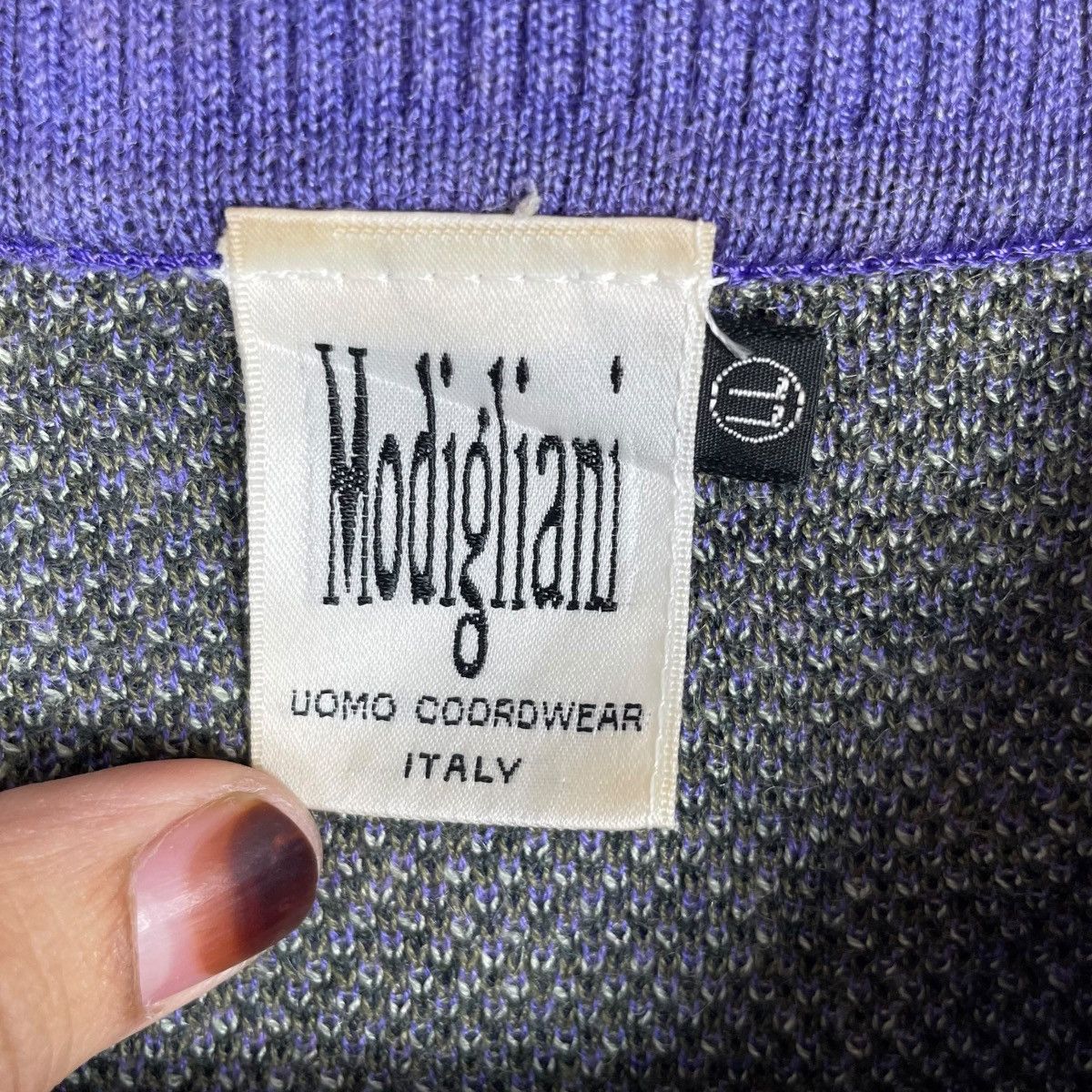 Vintage Vintage Modigliani Italy Patterned Art Polo Jumper Sweater Size US L / EU 52-54 / 3 - 5 Thumbnail