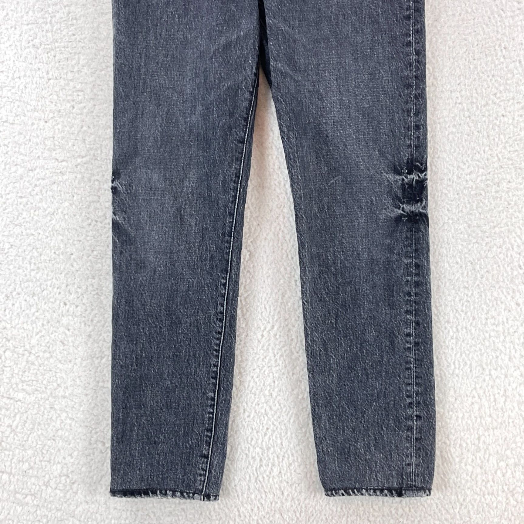 SLVRLAKE SLVRLAKE Beatnik Jeans Womens Regular 26 Black Coal Distressed Skinny Denim Cotton 5-Pocket Inseam 25.5" Rise 12" Button Zip Jeans Womens Size 26" / US 2 / IT 38 - 4 Thumbnail