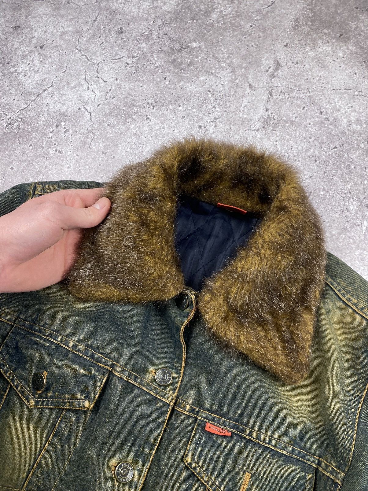 Japanese Brand × Le Grande Bleu (L.G.B.) × Vintage BOXY Fur Collar Denim Jacket Vintage Cropped Y2K 90s Size US S / EU 44-46 / 1 - 10 Thumbnail