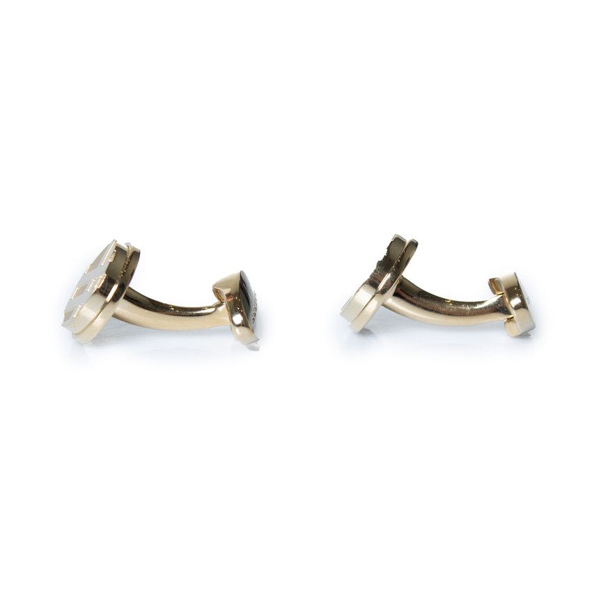 Burberry Burberry, gold toned checkered cufflinks Size ONE SIZE - 4 Thumbnail