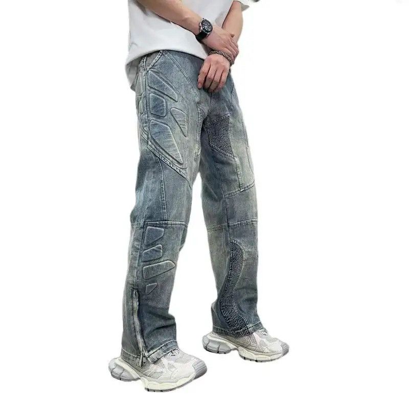 Japanese Brand × Vintage Casual Cool Street Zipper Wide Leg Retro Loose Straight Size US 34 / EU 50 - 6 Thumbnail