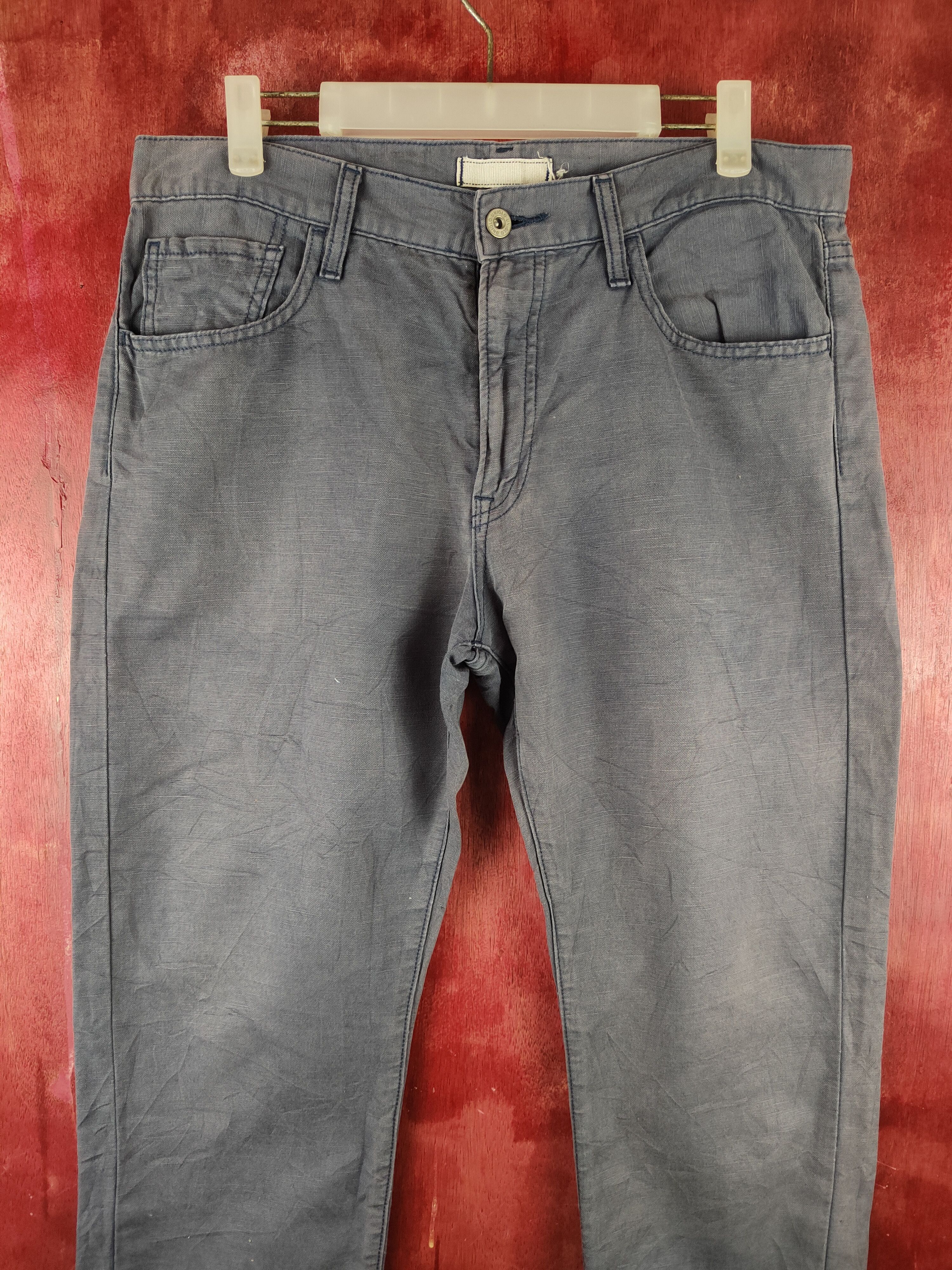 Uniqlo VINTAGE Japanese faded blue Trousers Casual Pants N#S2929 Size US 33 - 2 Thumbnail