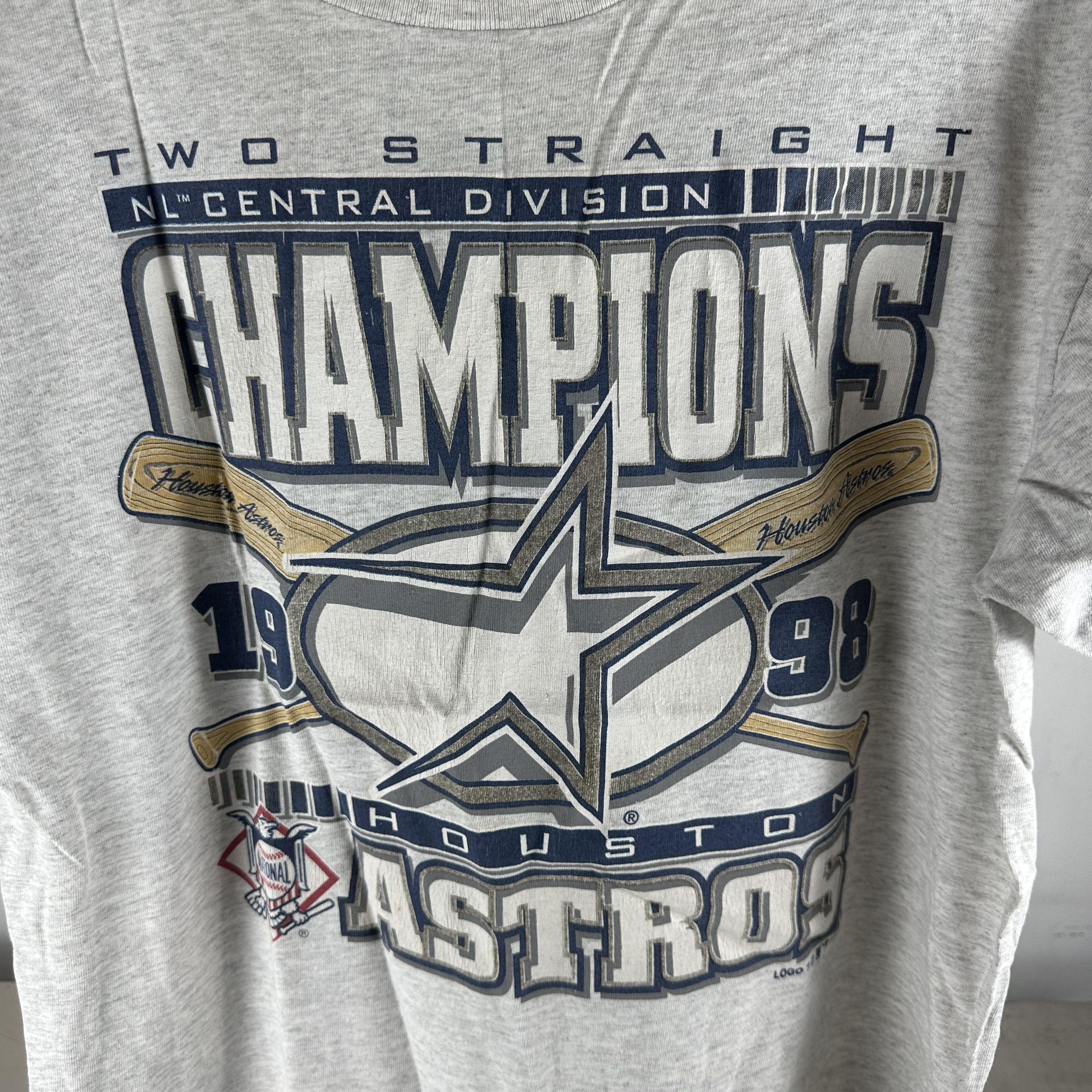 Vintage ​1998 Houston Astros MLB Two Straight Champions T-Shirt Size US L / EU 52-54 / 3 - 2 Thumbnail
