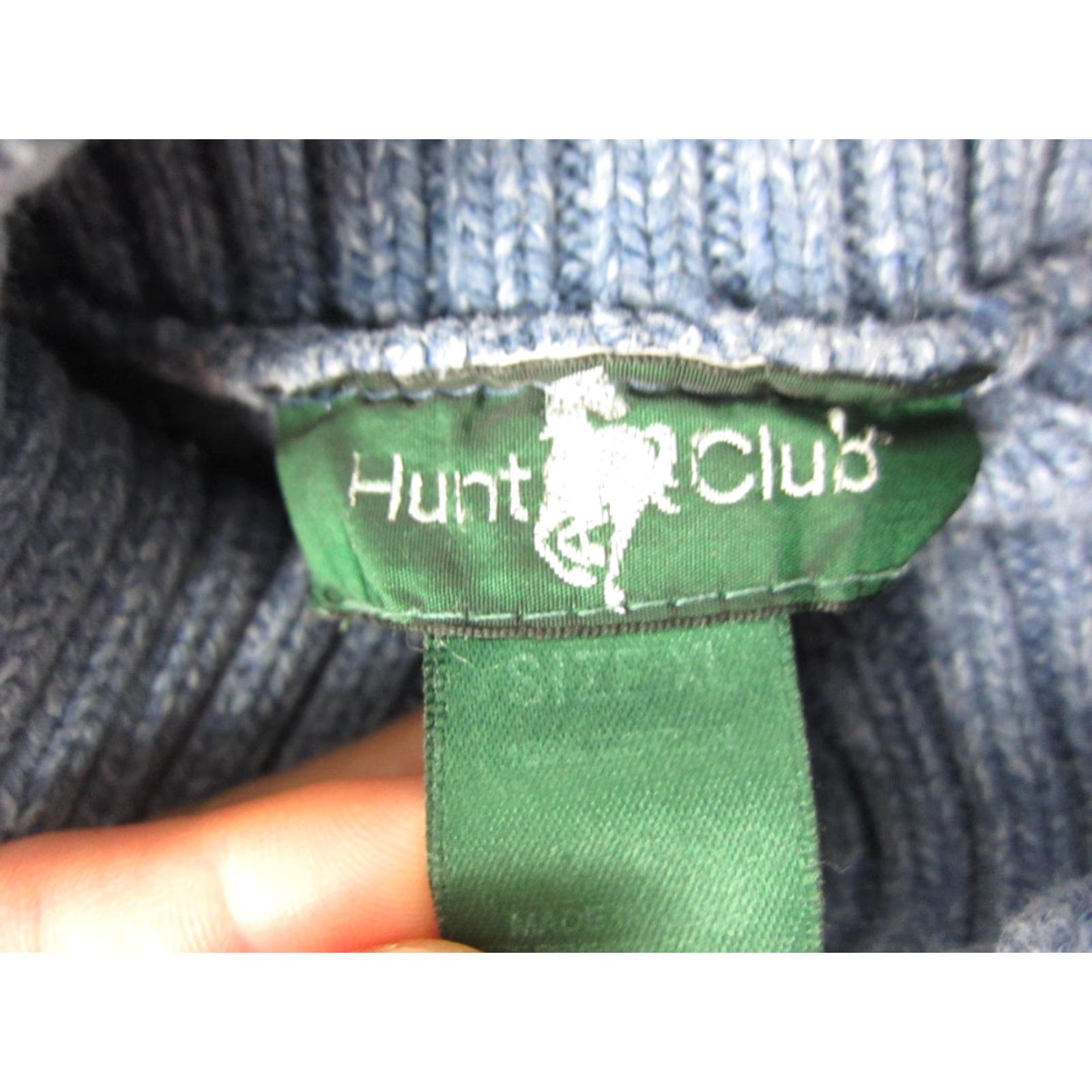 Vintage VINTAGE Hunt Club Sweater Men XL Blue Cable Knit Cotton Made in USA Size US XL / EU 56 / 4 - 4 Thumbnail