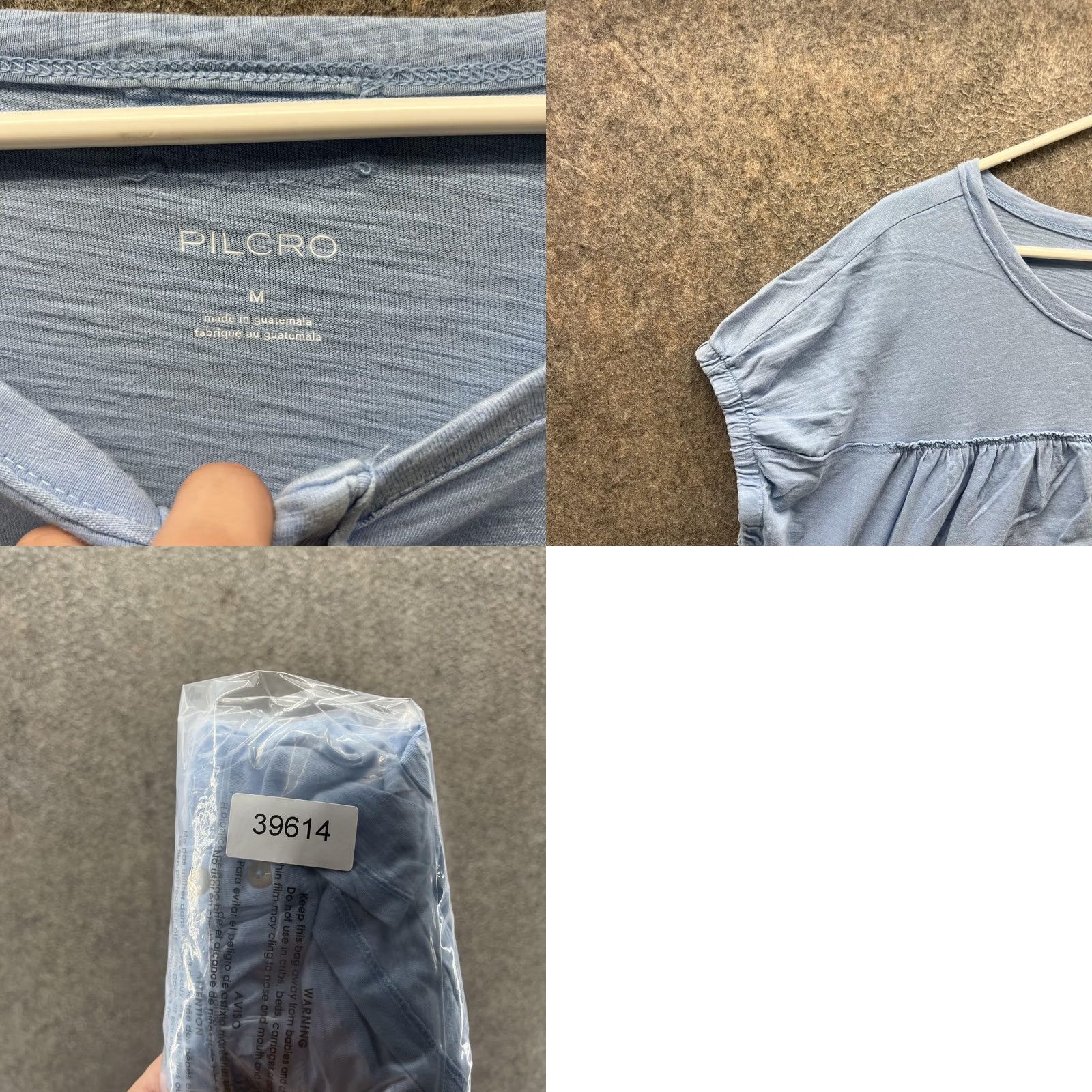 Vintage Pilcro Shirt Womens Medium Blue 100% Cotton Scoop Neck Button Dolman Tee Top Size M / US 6-8 / IT 42-44 - 8 Thumbnail