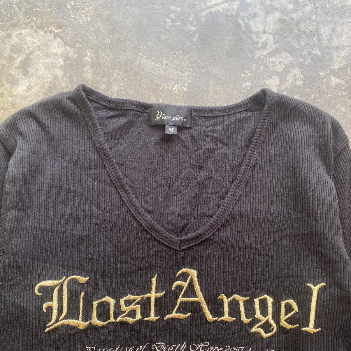If Six Was Nine × Le Grande Bleu (L.G.B.) LOST ANGEL V Neck Poem Stretchable Tee Size US S / EU 44-46 / 1 - 3 Thumbnail